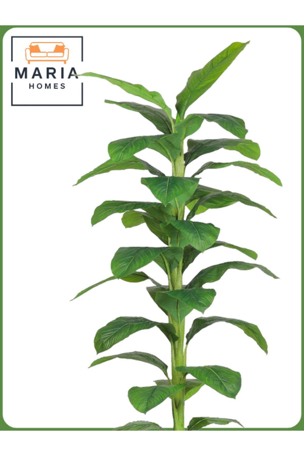 MARIA HOMES-Artificial Banana Leaf Tree 200 cm – Tall Indoor Plant with Brown Pot 2