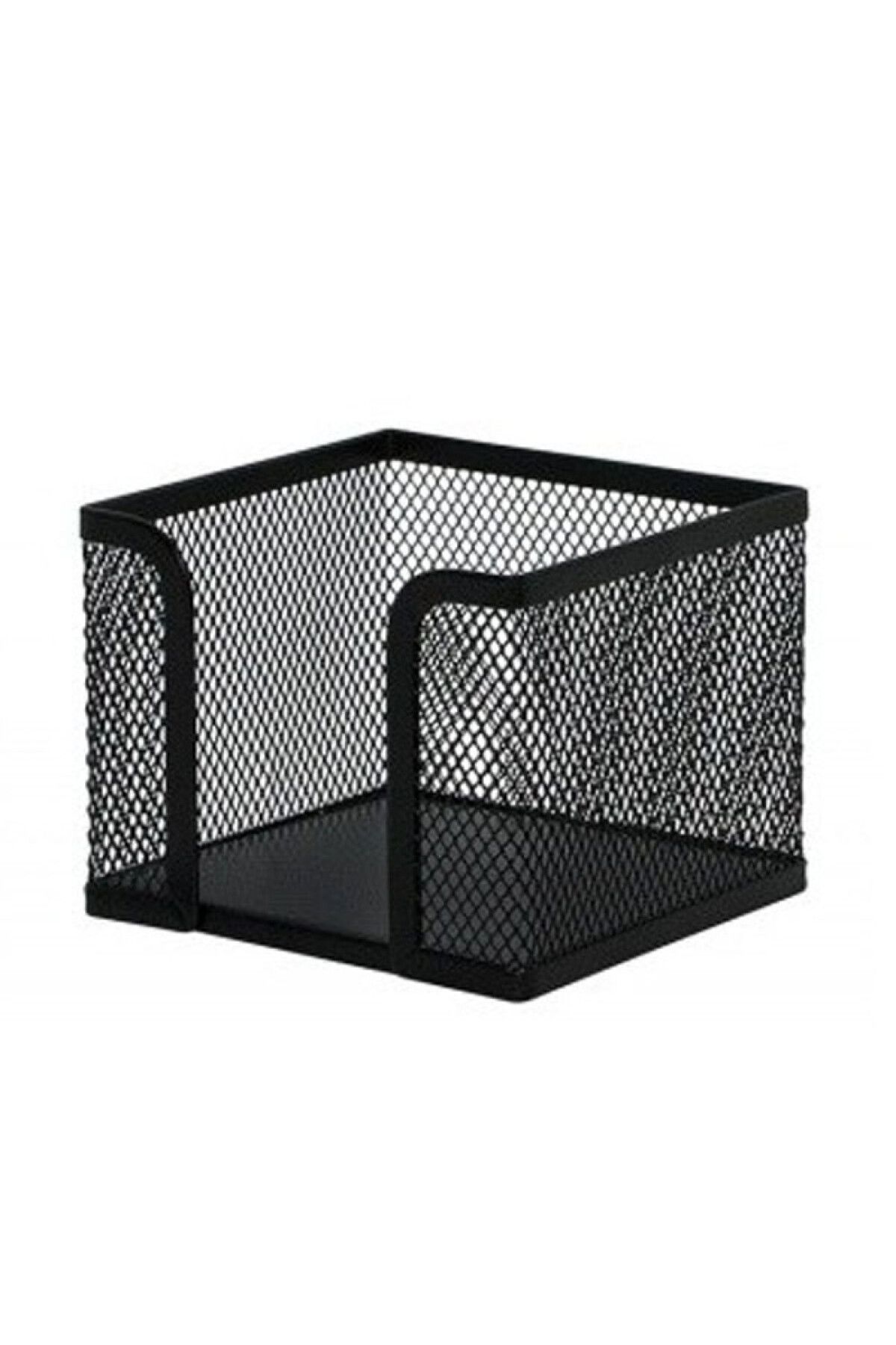 OEM-Fornax Mesh Paper Cube Holder, Black, Metal Frame, Open Design, Compact Desktop Organizer 1