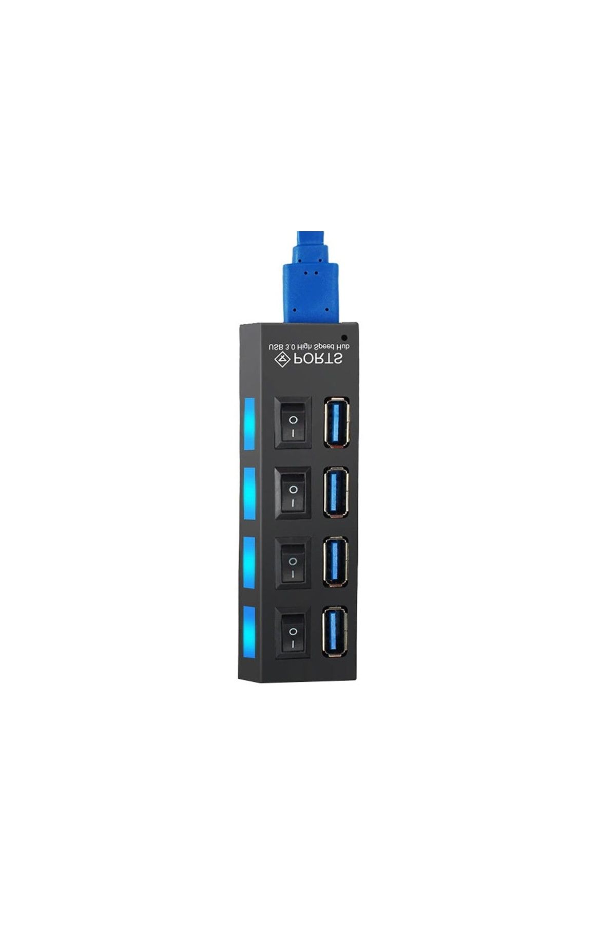 divendi-ro-USB Hub with 4 High Speed USB 3.0 Port, On/Off Button, with included power cable, black 4