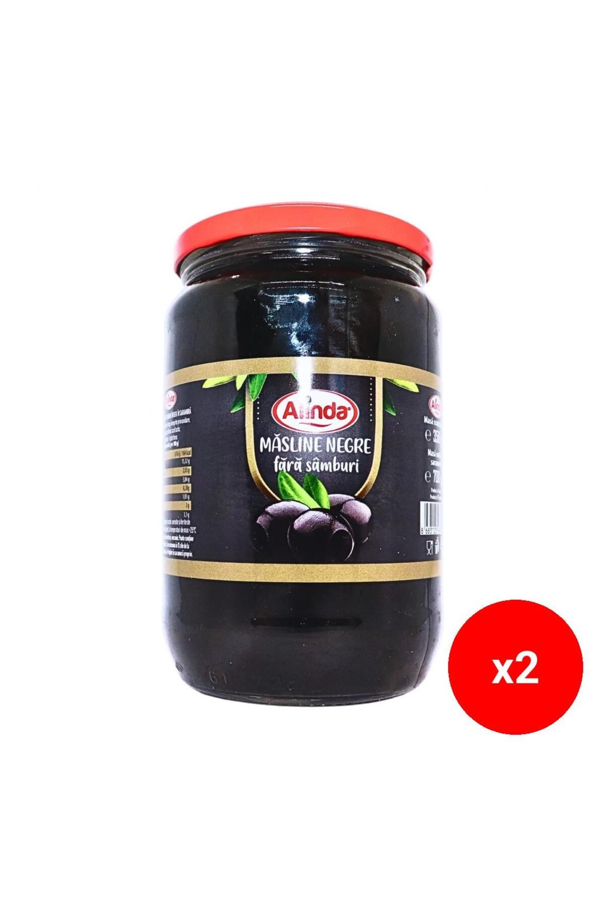 ALİNDA Măsline Negre Fără Sâmburi La Borcan 700 G X2 - One Size