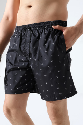 ZEND POLO siyah desenli erkek deniz şort