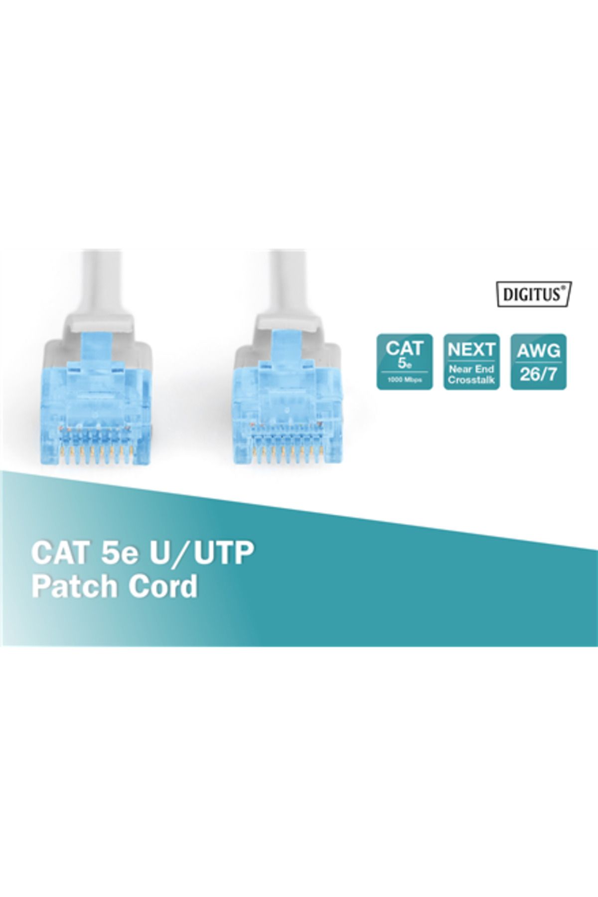 Digitus-Patch Cord CAT 5e, UTP, RJ-45, 3m, Gri 2