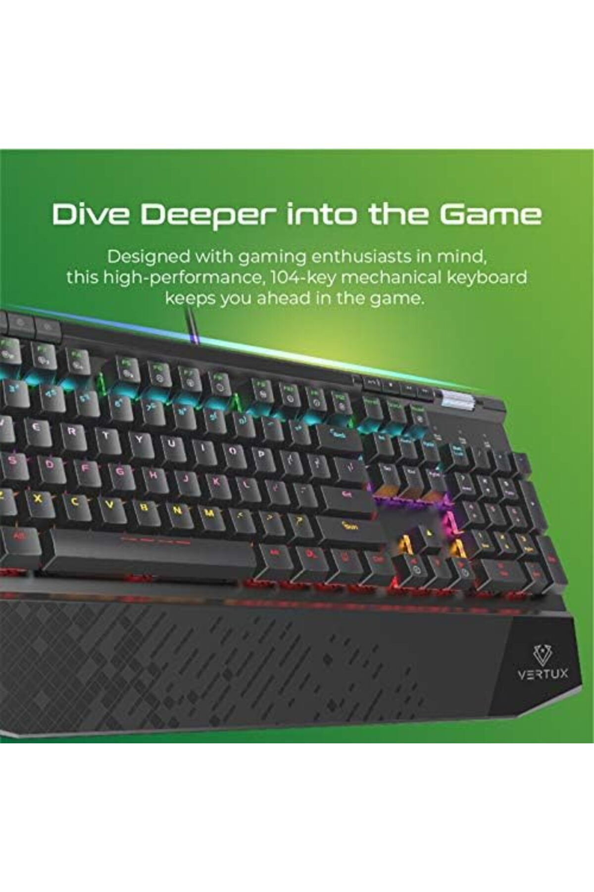 VERTUX-Tungsten Hyper Action Mechanical Gaming Keyboard 4