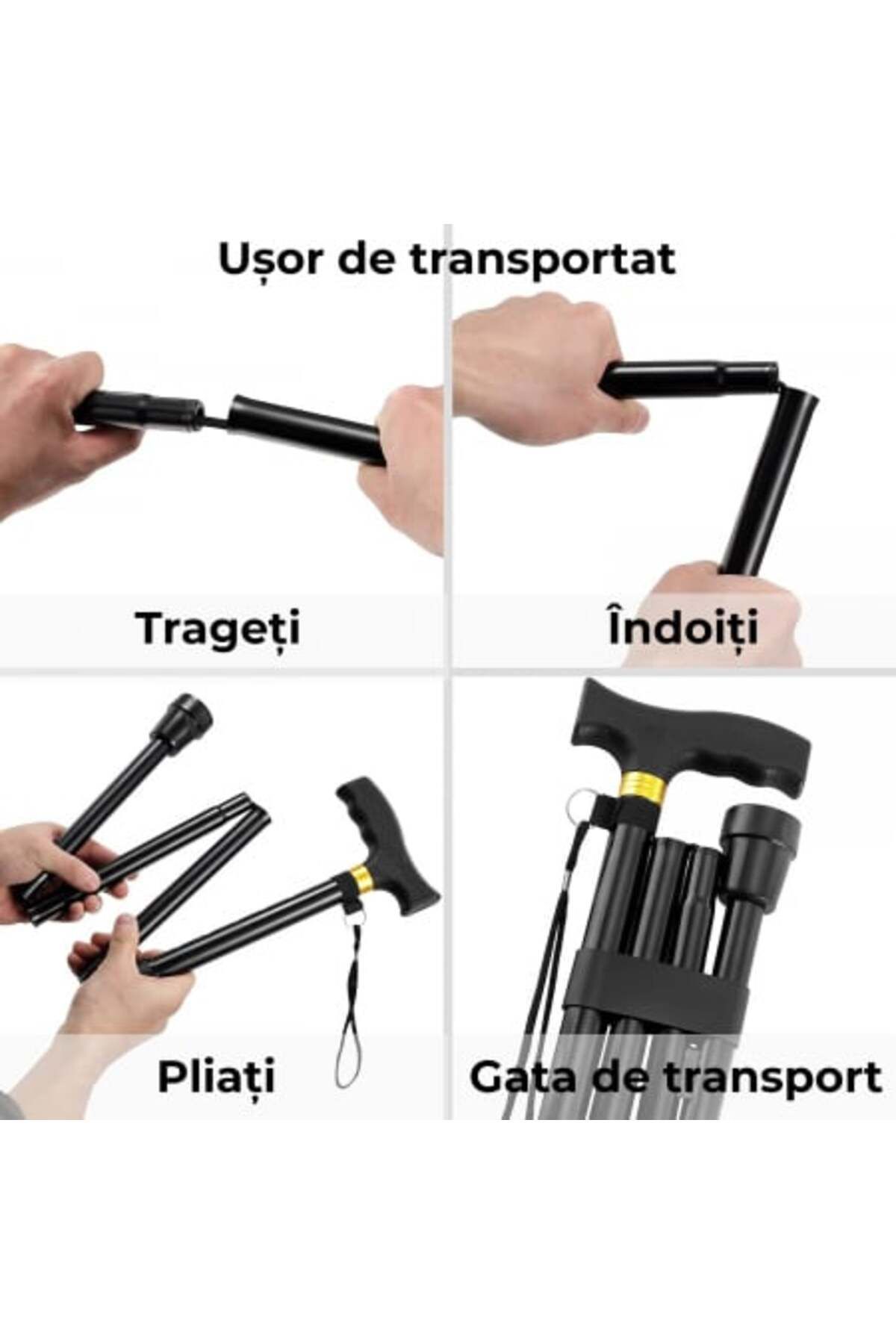 DAR-Foldable telescopic support stick with flashlight and stabilizing pivots 3