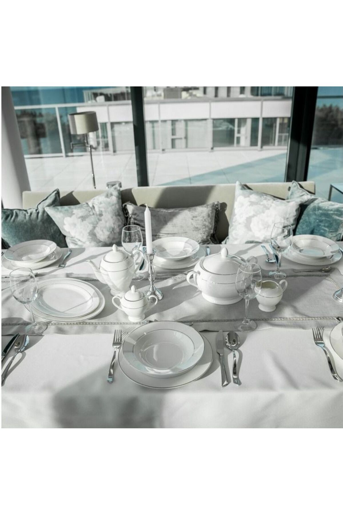 Ambition-Porcelain teapot 1.1L, Aura Silver 4