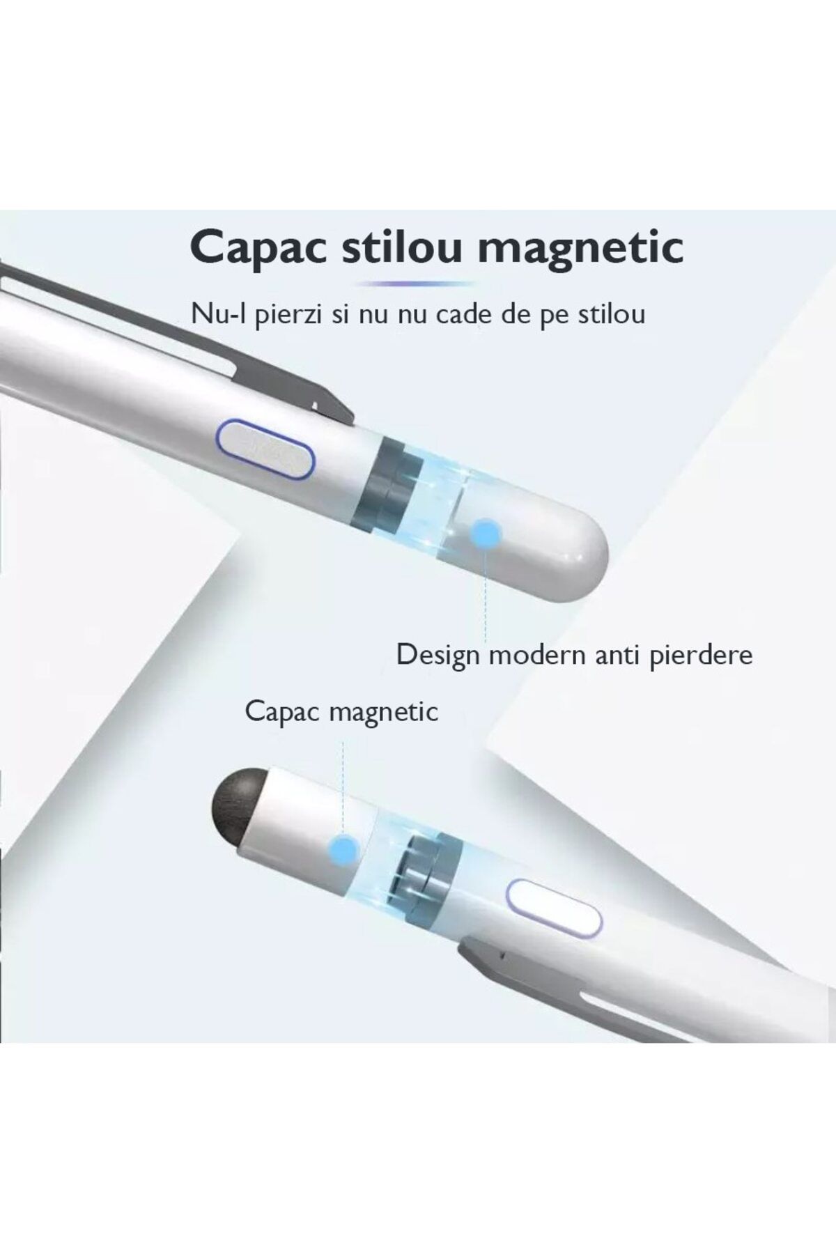 WowStep-Stylus iPad Pen Universal,, Pix Touch Tableta iPad Apple 2010-2022, Android, Windows, Fara Lag, Alb 8