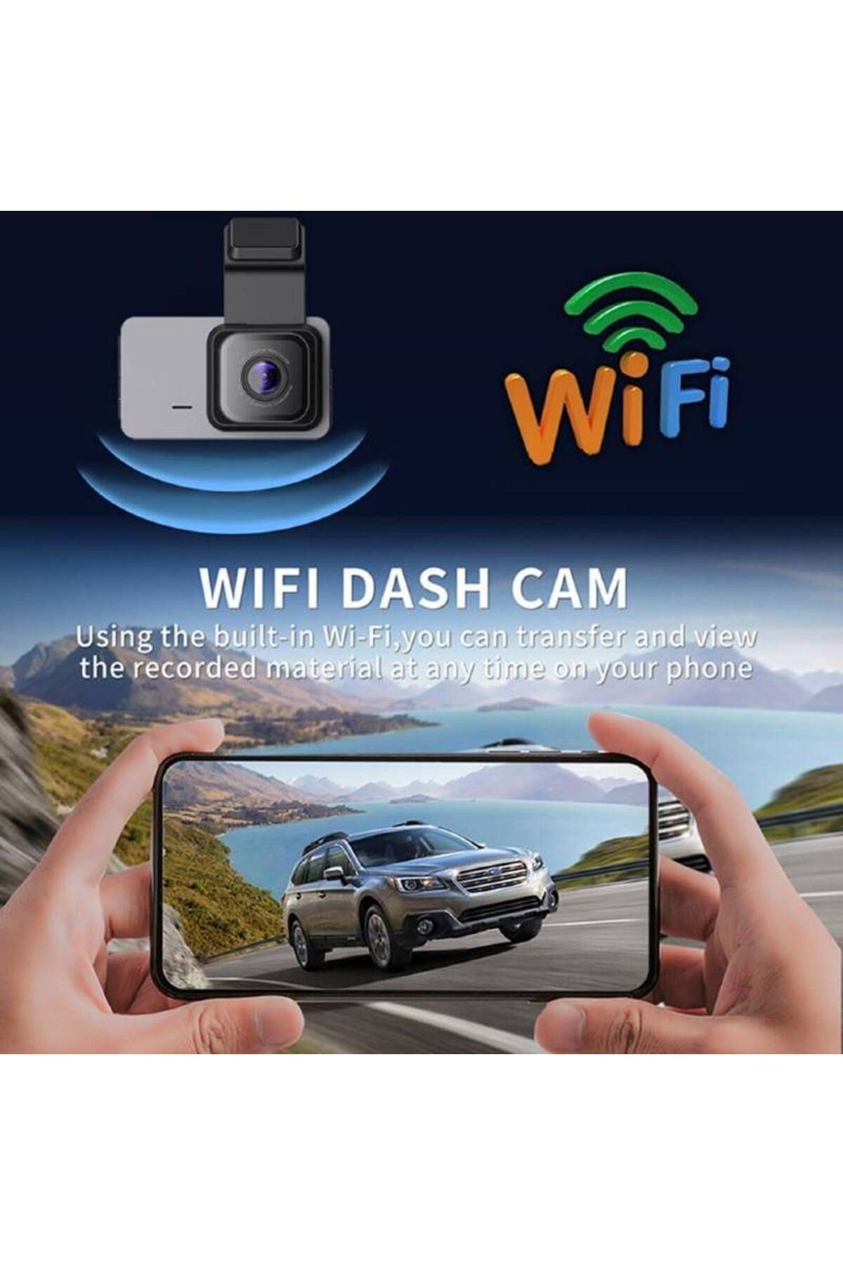BGRJ Automotive-Dash camera with WiFi J200, wide angle 170°, front and rear 9