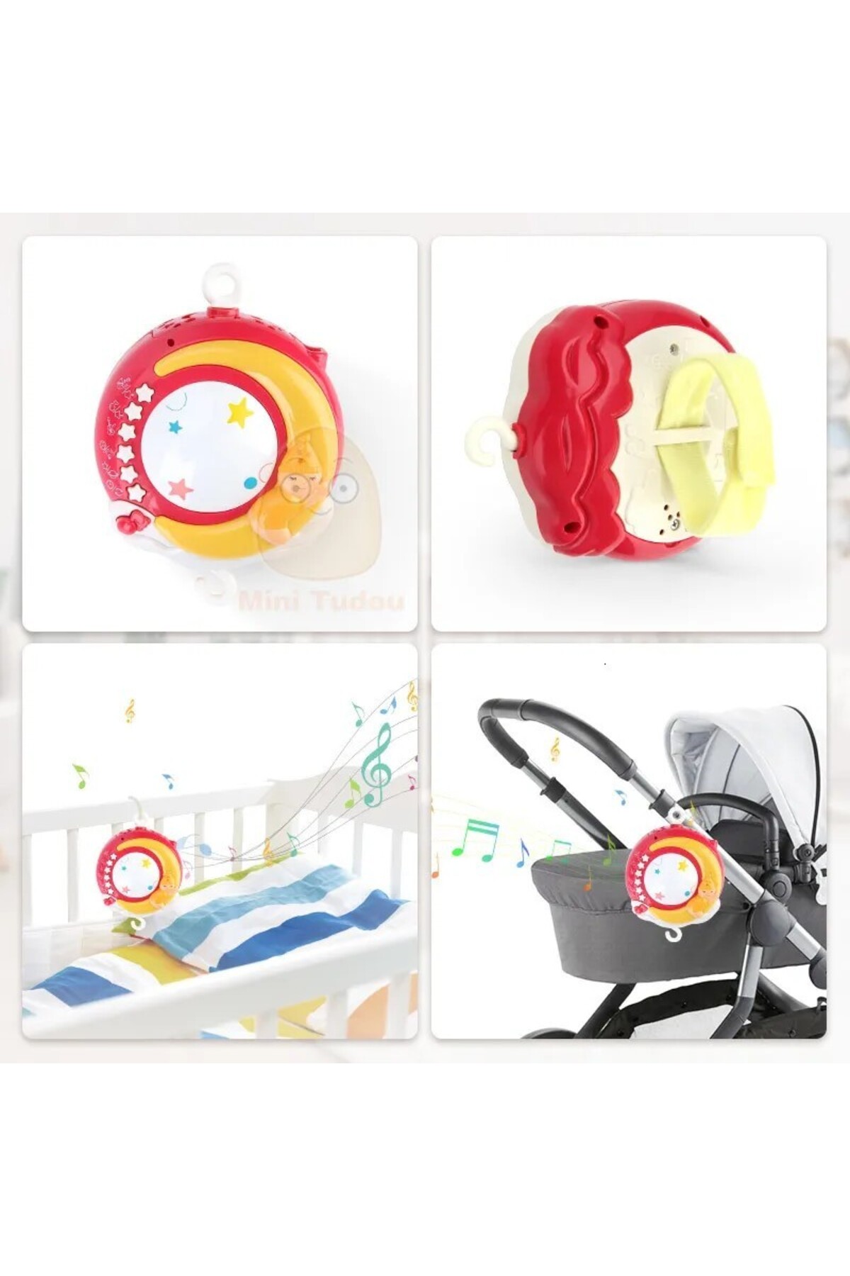 YILDIRIM OYUNCAK Pilli Işıklı Müzikli Projektörlü Uzaktan Kumandalı Sabitlenir Dönence Çıngırak Bebek Yatıştırıcı fotoğrafı 7 (önizleme)