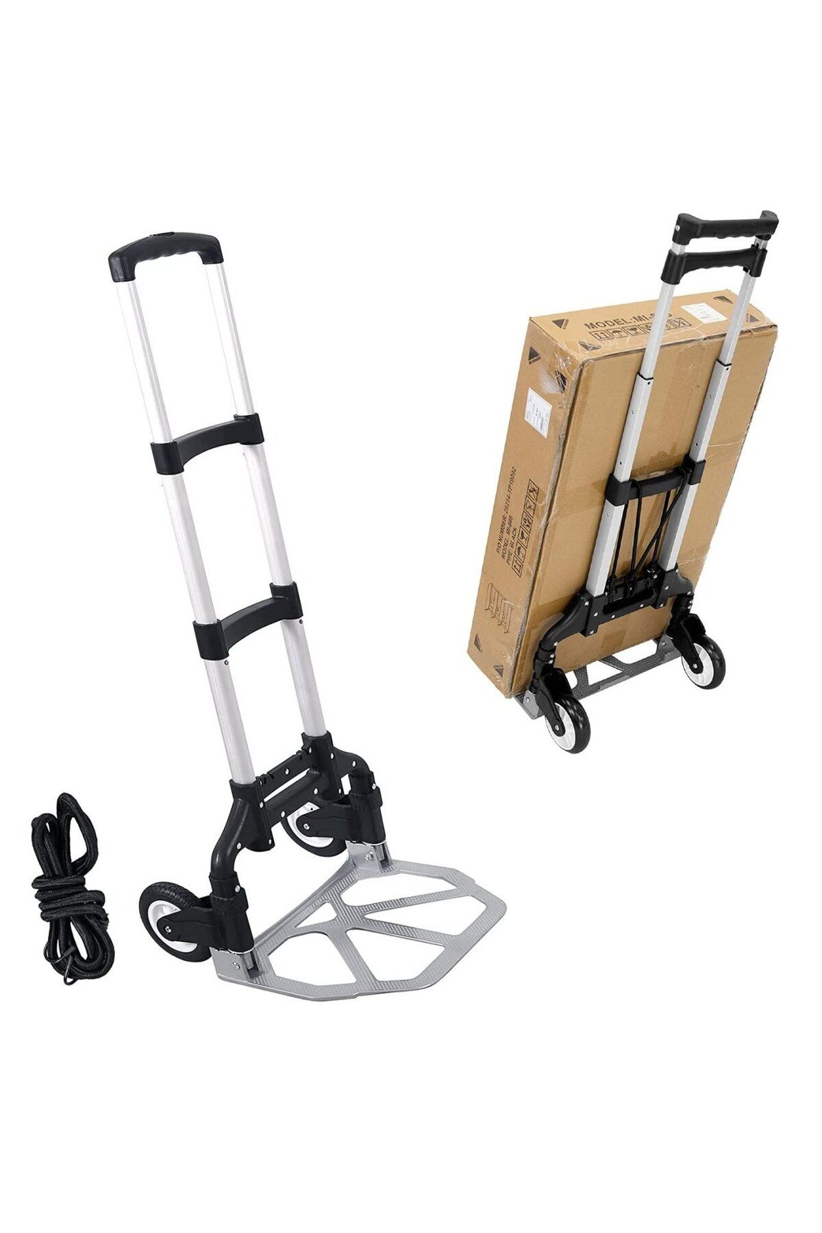 divendi-ro-Multifunctional foldable sledge, with platform and wheels, maximum 70kg, extendable handle 3