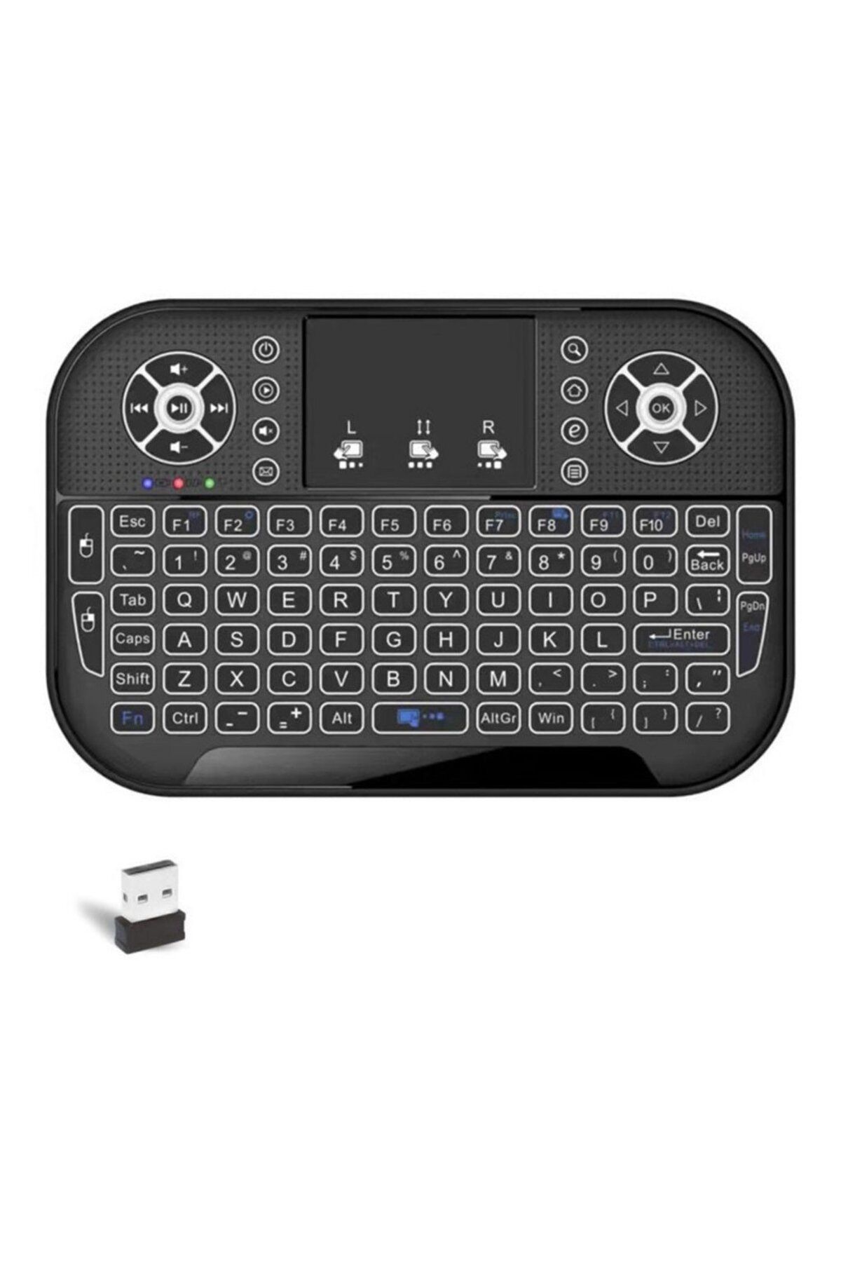 divendi-ro-Mini Wireless Keyboard with Touchpad, RGB Illuminated, Compact, 2.4Ghz, USB Rechargeable - Black 5