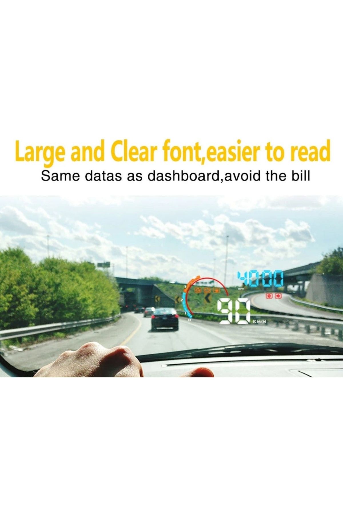 divendi-ro-5.5" D2000 5.5" HUD head-up display with windshield projection with OB2 socket, with speed alarm 5