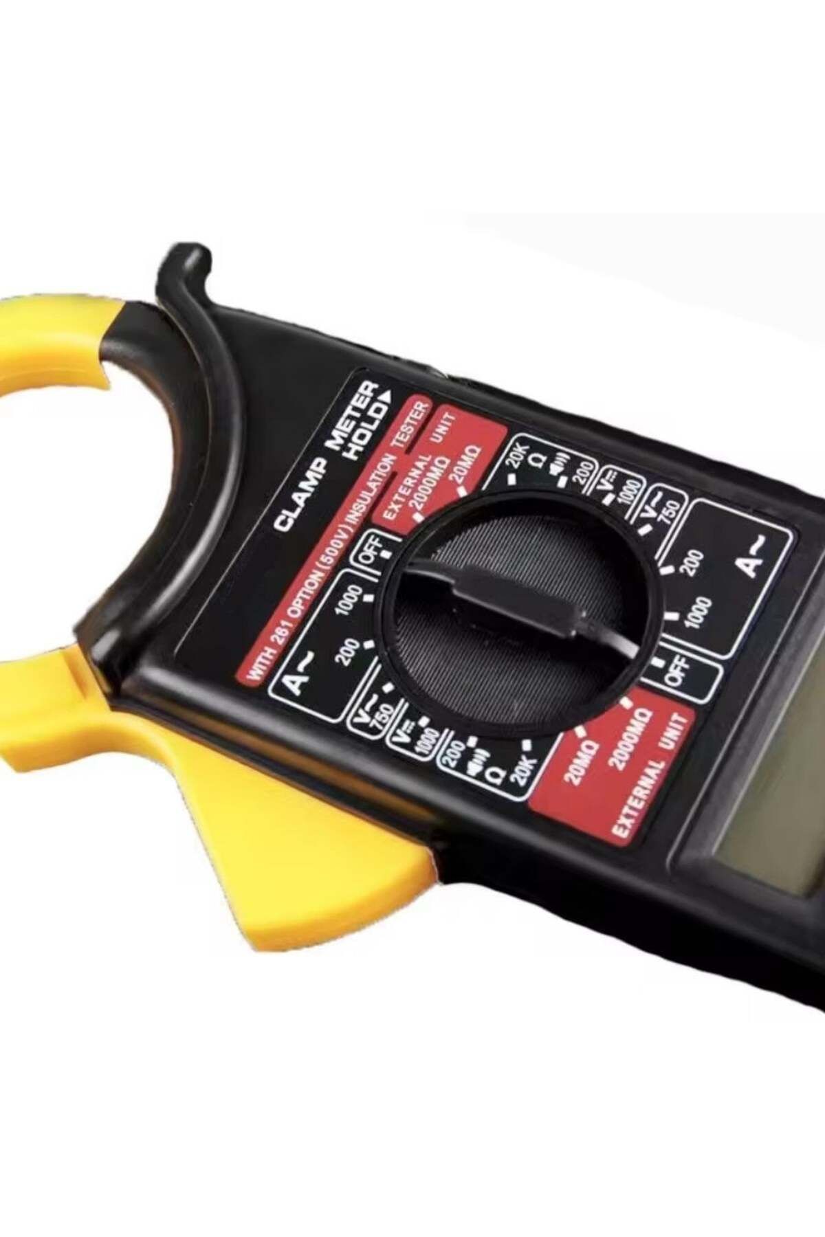 divendi-ro-Digital rangefinder with clamp and lanyard with LCD display, black and yellow 5