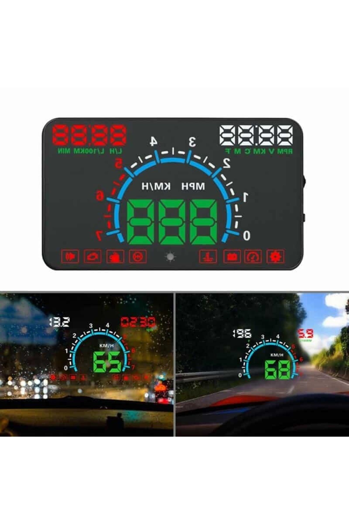 divendi-ro-5.8″ 5.8″ windshield projection screen, Head Up Display E350, compatible on cars with OBD2 socket 3