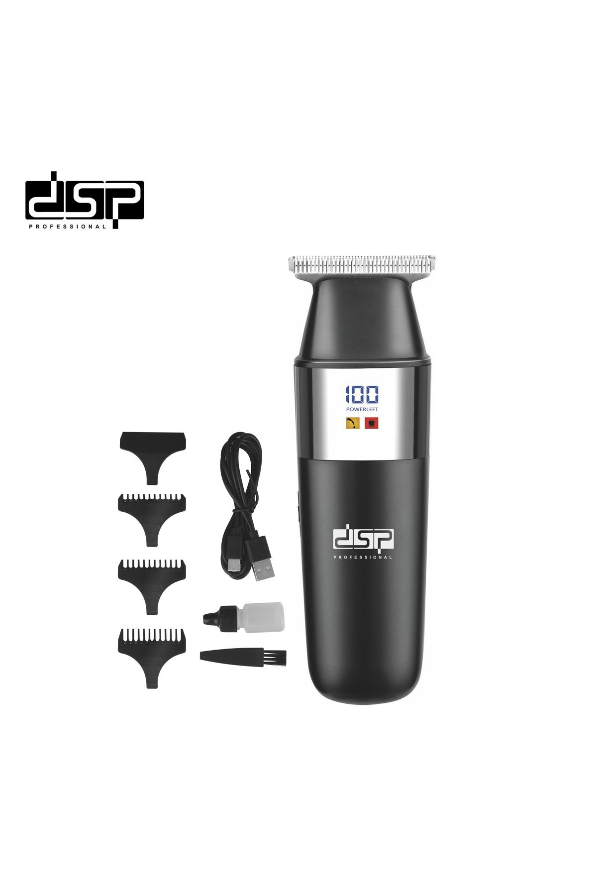 DSP-Hair and Beard Trimmer 91269 - USB Charging, Sharp Blades, Digital Display, for Home and Salon Use 1
