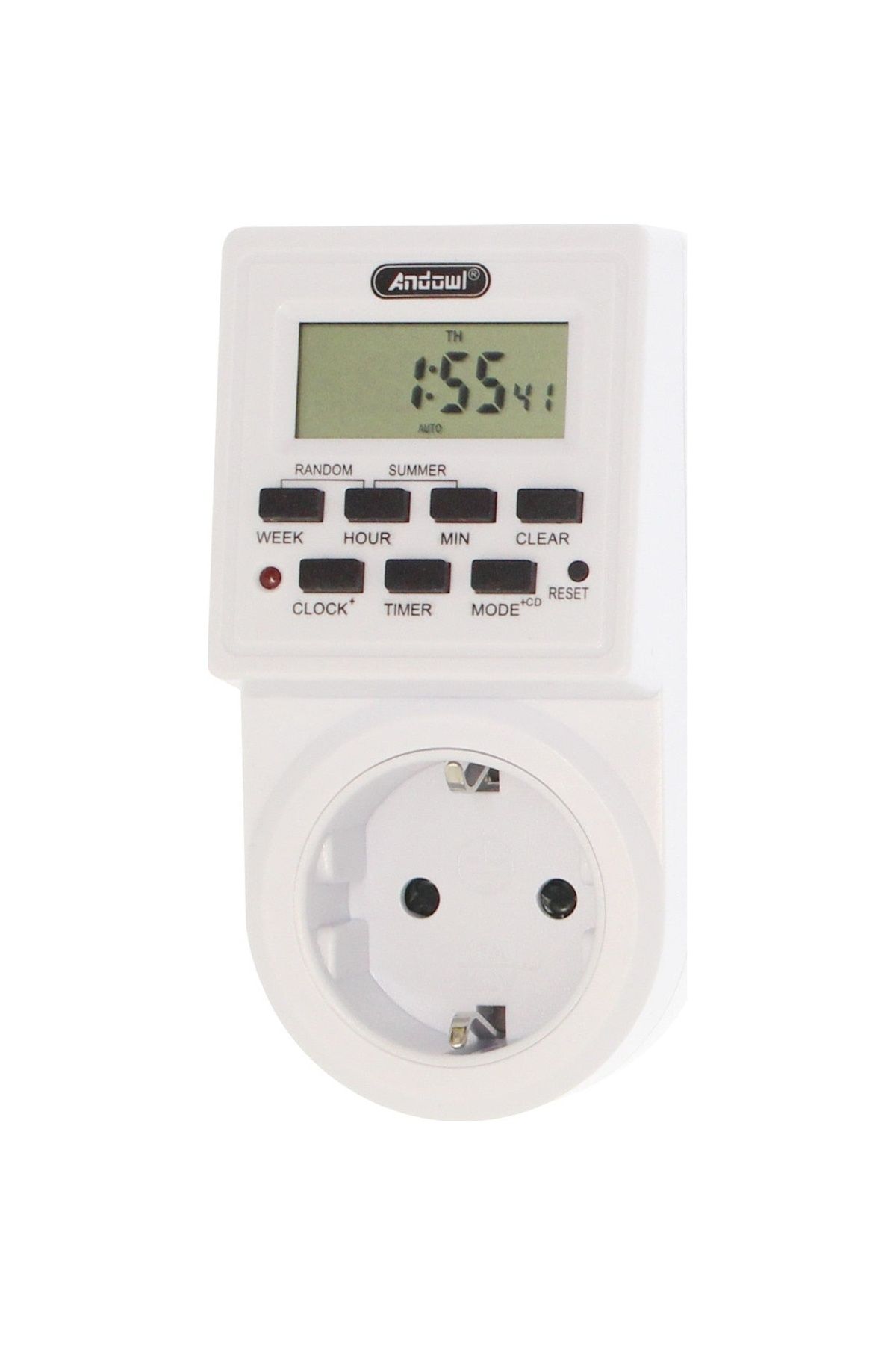 divendi-ro-Smart socket with LCD display, energy meter, timer and clock - White 1