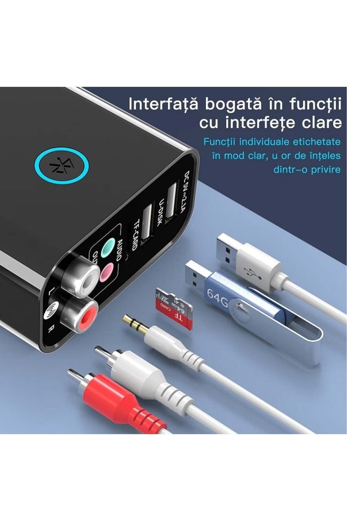 divendi-ro-2 in 1 Bluetooth Audio Adapter, Receiver and Transmitter, BT 5.0, USB Play, RCA 3