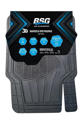 Genel Markalar Universal 3D Havuzlu Siyah 5 Parça Tüm Araçlara Uyumlu Paspas