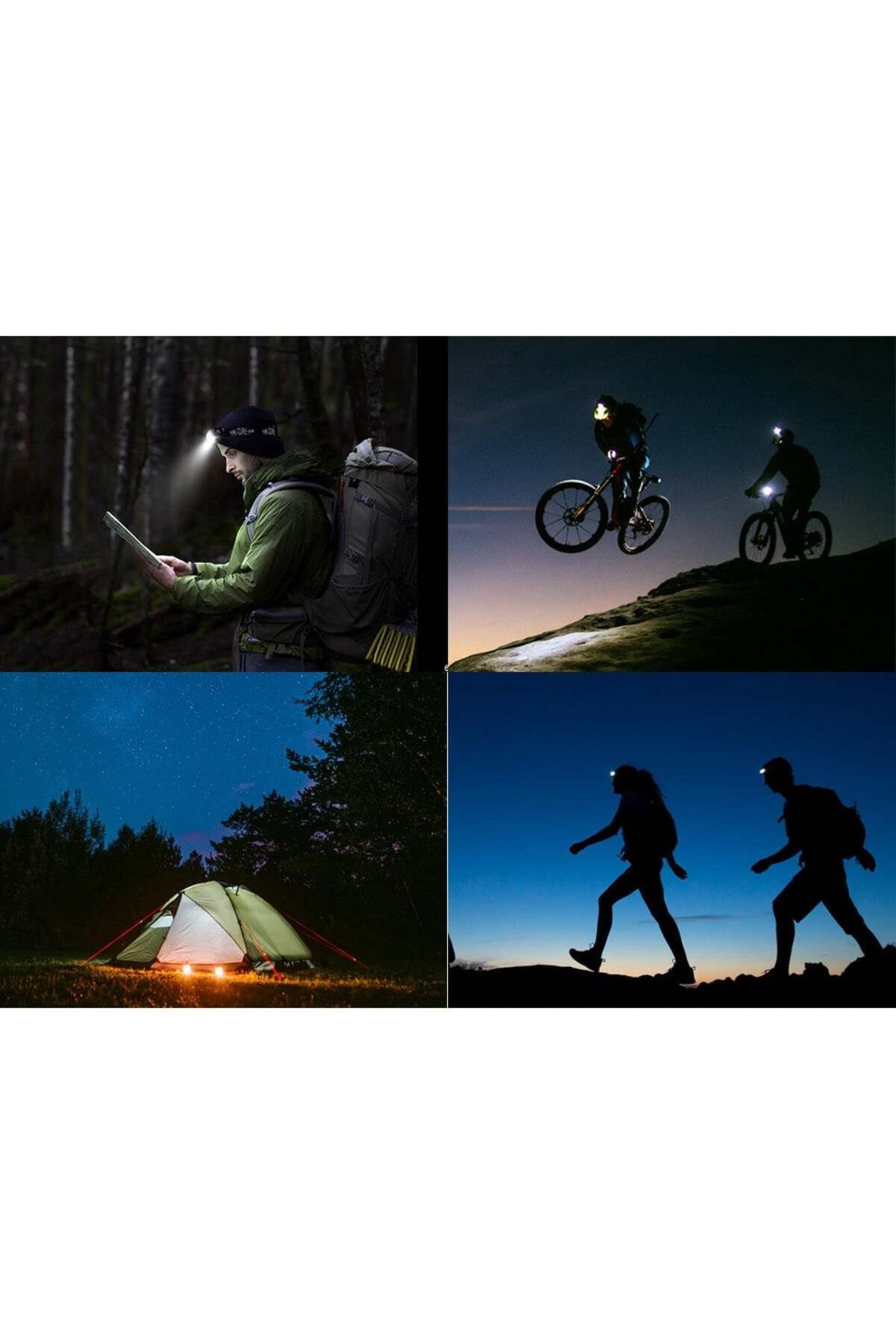 Welora-Head torch with motion sensor, 8 light modules - Black 5