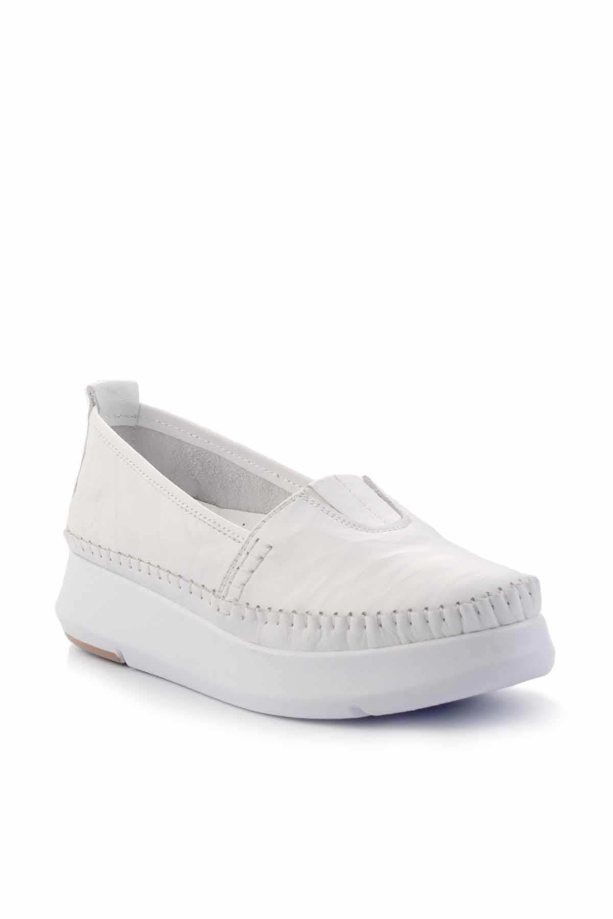Bambi-Damen-Freizeitschuhe aus weißem Leder K01908005503 3