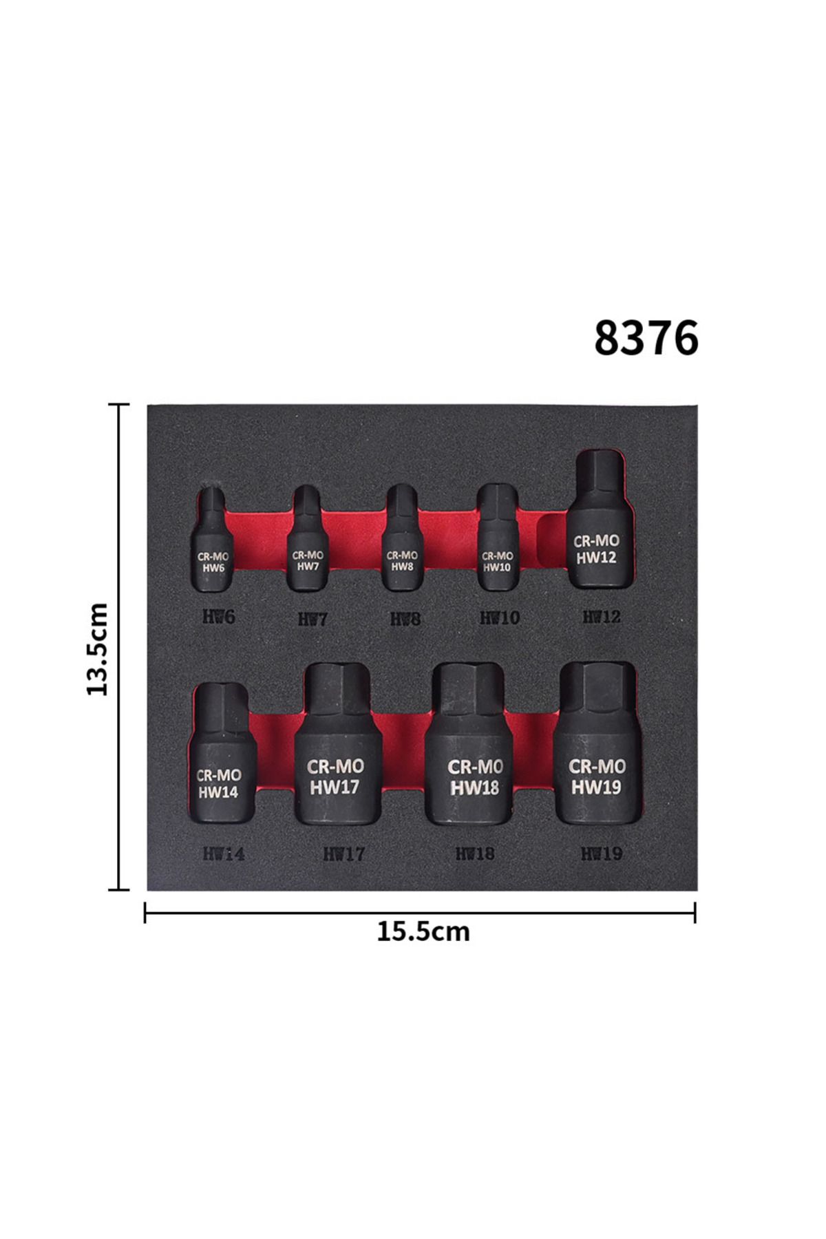 Vibra Tite-9pcs Hexagon Screwdriver Socket H6 H7 H8 H10 H12 H14 H17 H18 H19 Hex Bit Nuts Driver Socket 1/4in... 4