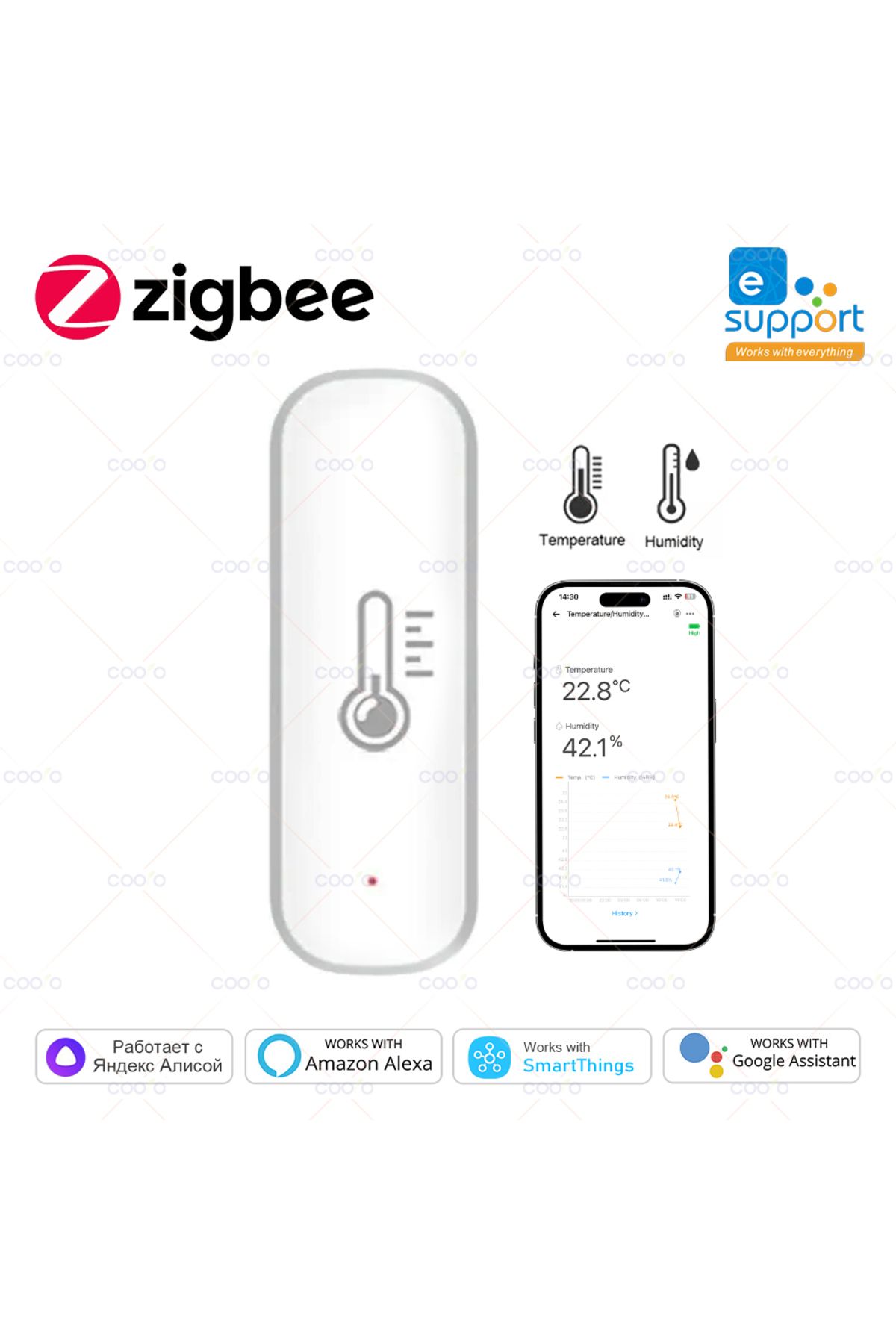 Choice-جهاز استشعار درجة الحرارة والرطوبة الذكي ZigBee eWeLink App جهاز مراقبة عن بعد للمنزل الذكي والعمل مع ... 1