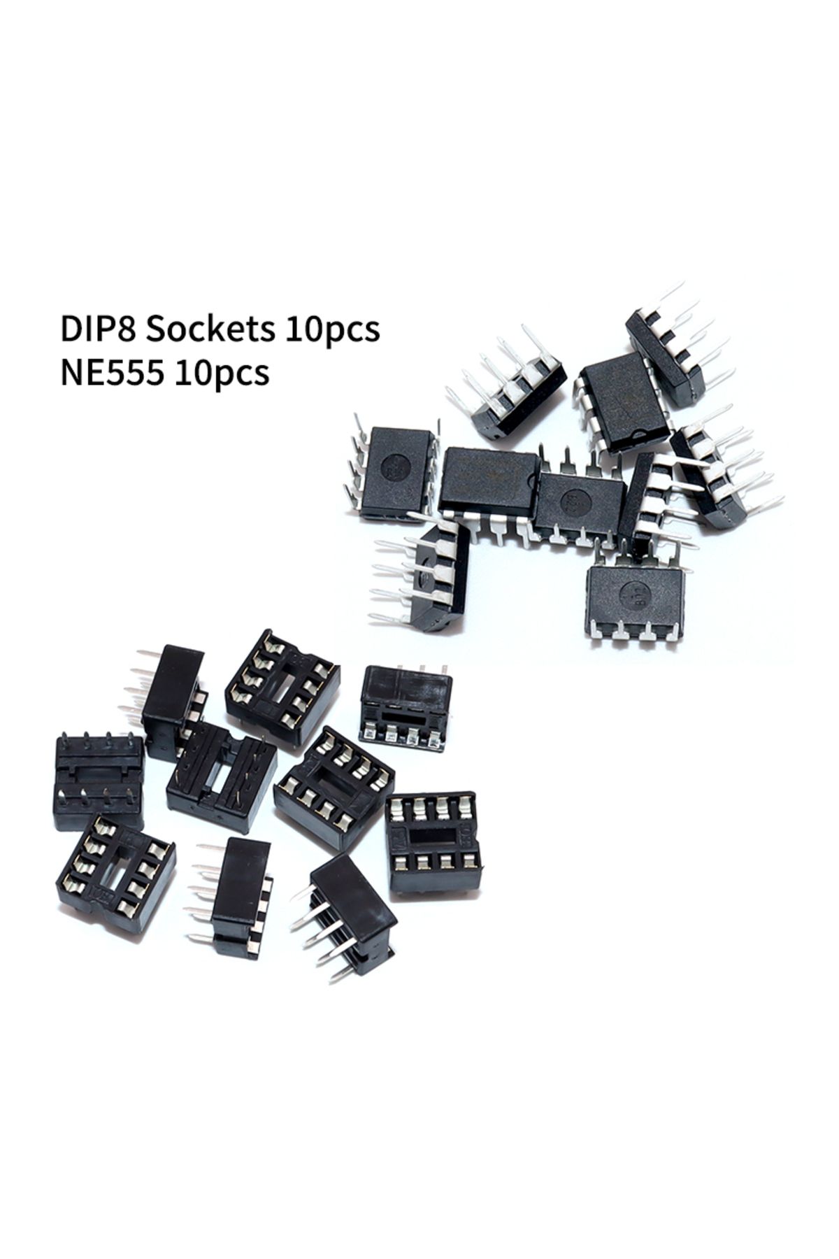 Choice-20Pcs (10 Each) NE555 IC 555 NE555P Timer Programming Oscillator Chip & 8 Pin DIP Sockets 7