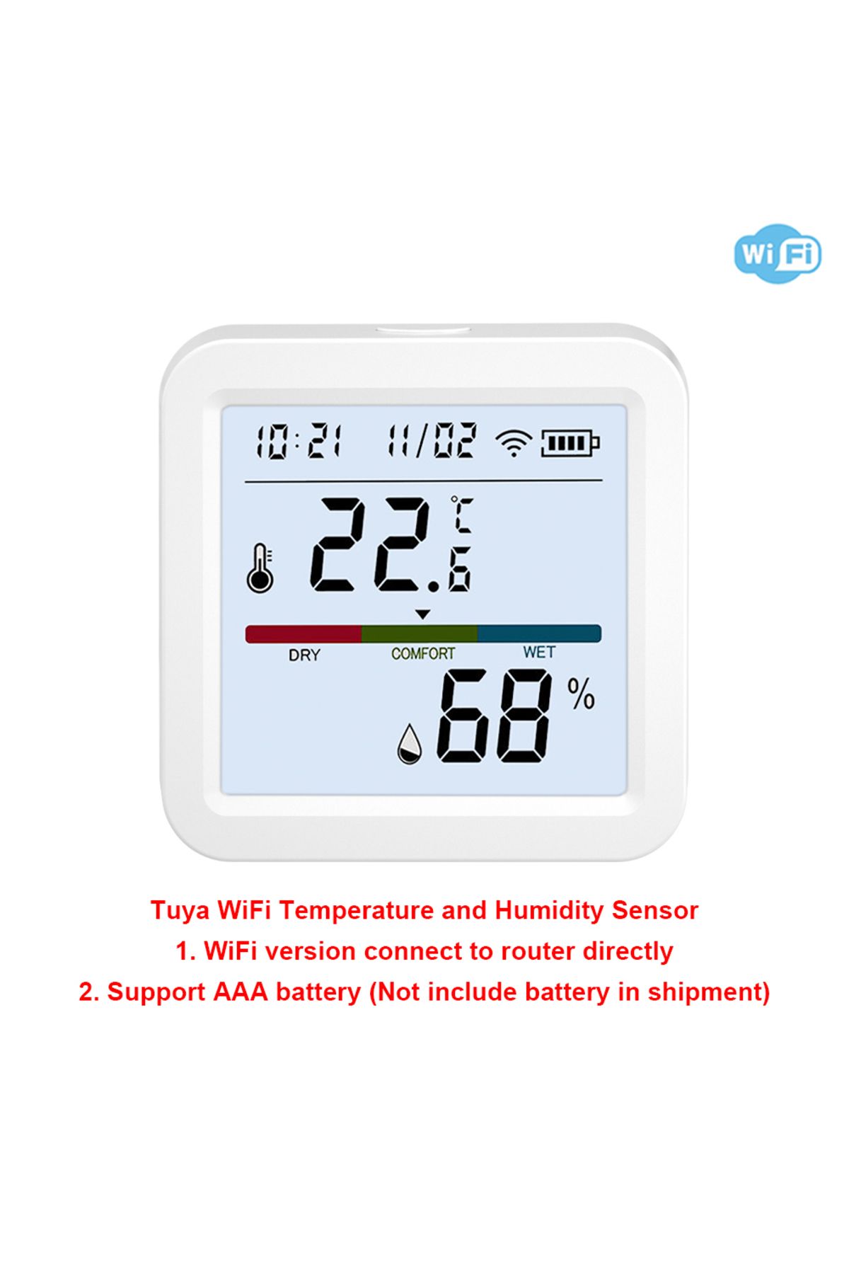 Choice1-WiFi WIFI or Zigbee Temperature Humidity Sensor Tuya Hygrometer Thermometer Smart Home Backlight Sma 1