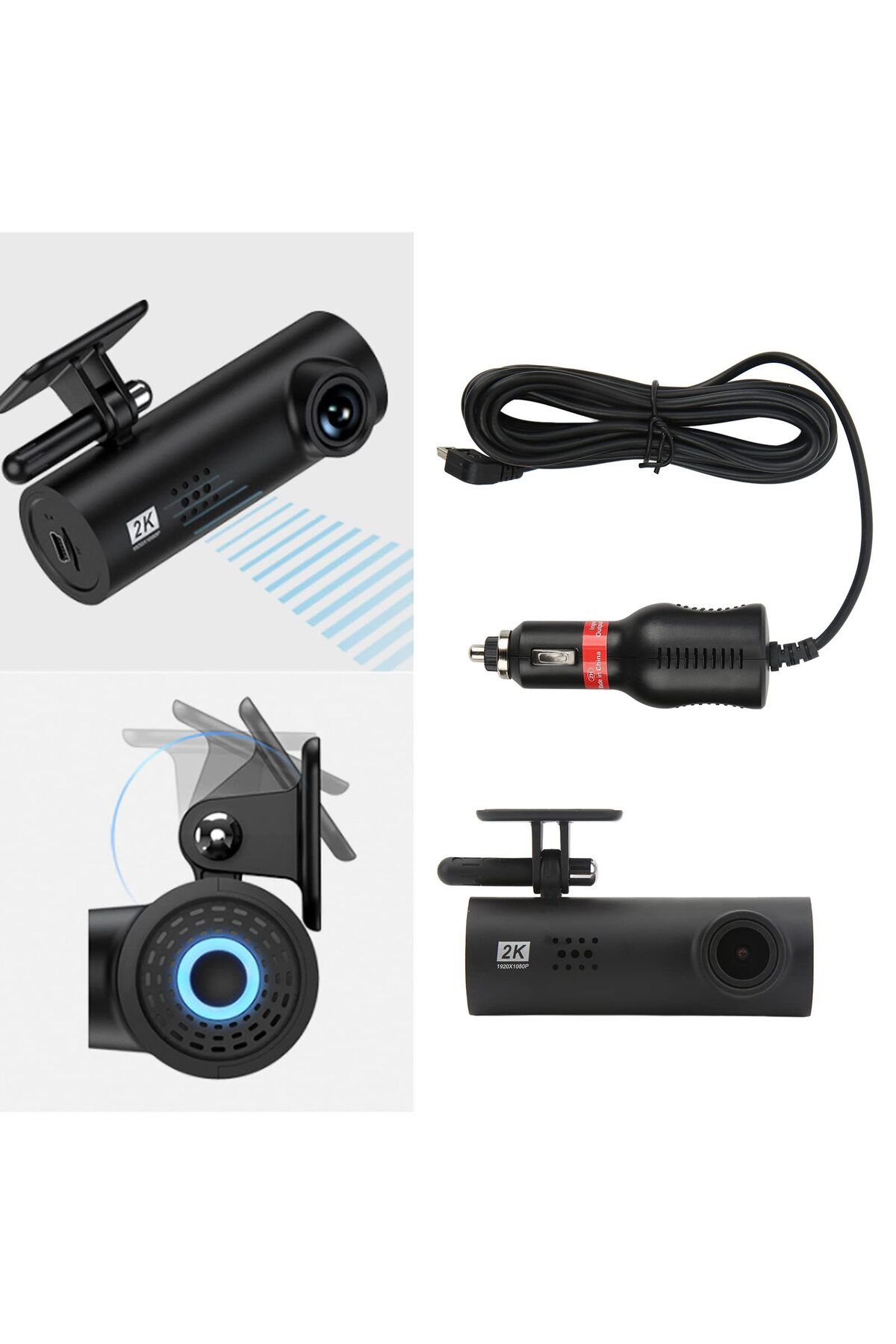Spon-Dash Cam 2K HD Built-In WIFI APP Connection 170 Degrees Wide Angle Camera 2