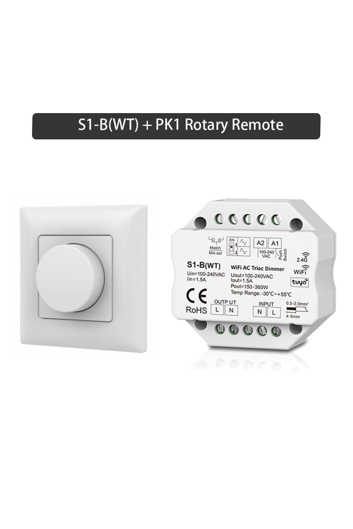 Choice-S1-B(WT) PK1 Tuya Smart Life WiFi AC Triac Dimmer Controller Push Switch 2.4G Wireless Rotary Knob 1