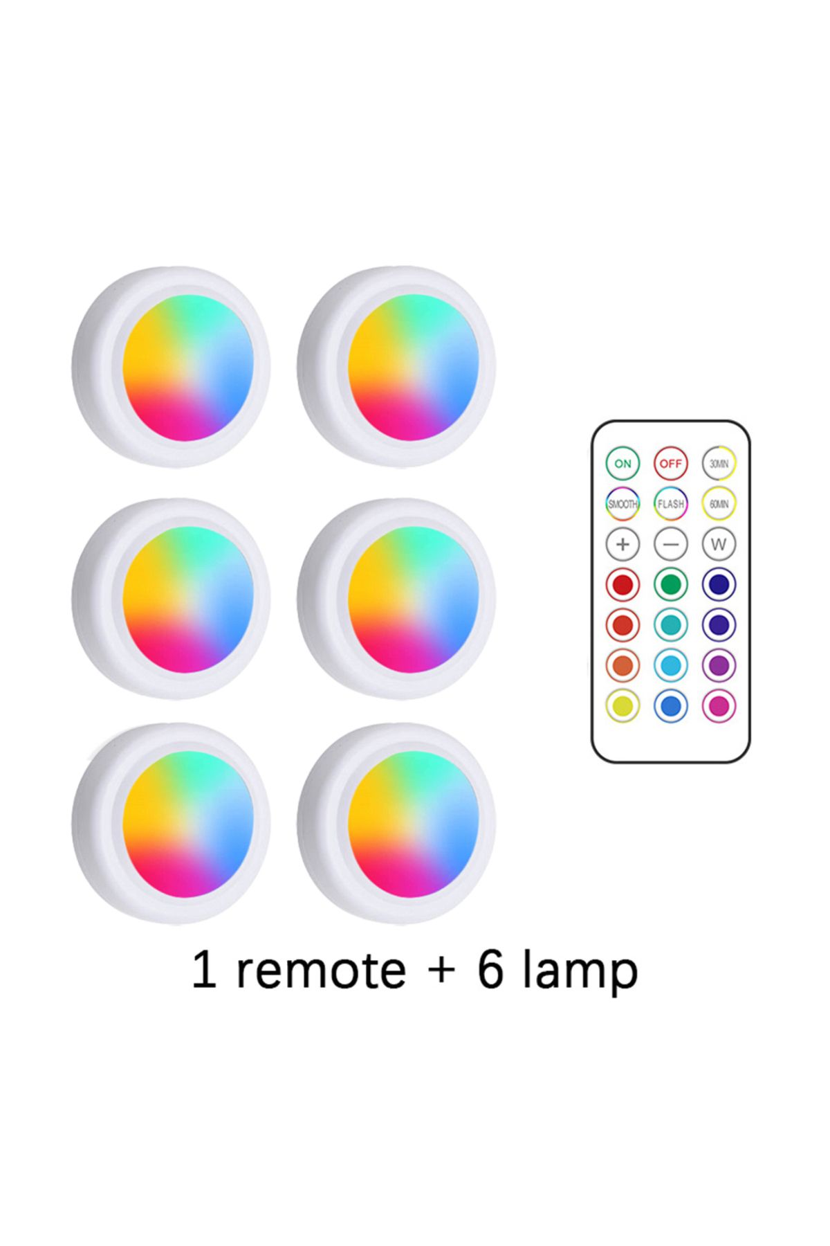 Choice-1 remote 6 lamp LED Under Cabinet Light with Remote Control Wireless RGB Color Changing Night Light 1