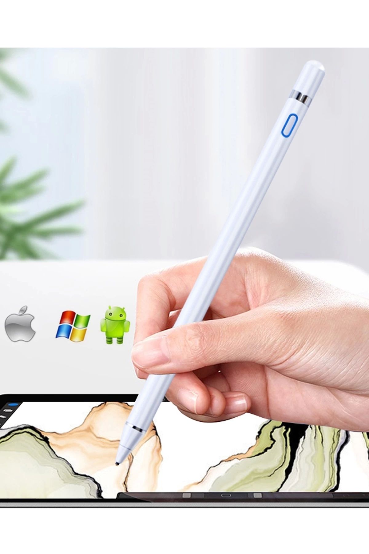 PRATİKOBA-Sensitivity Stylus Touch Pen Drawing and Design Tablet Pen Compatible with All Devices 1.45mm Tip 5