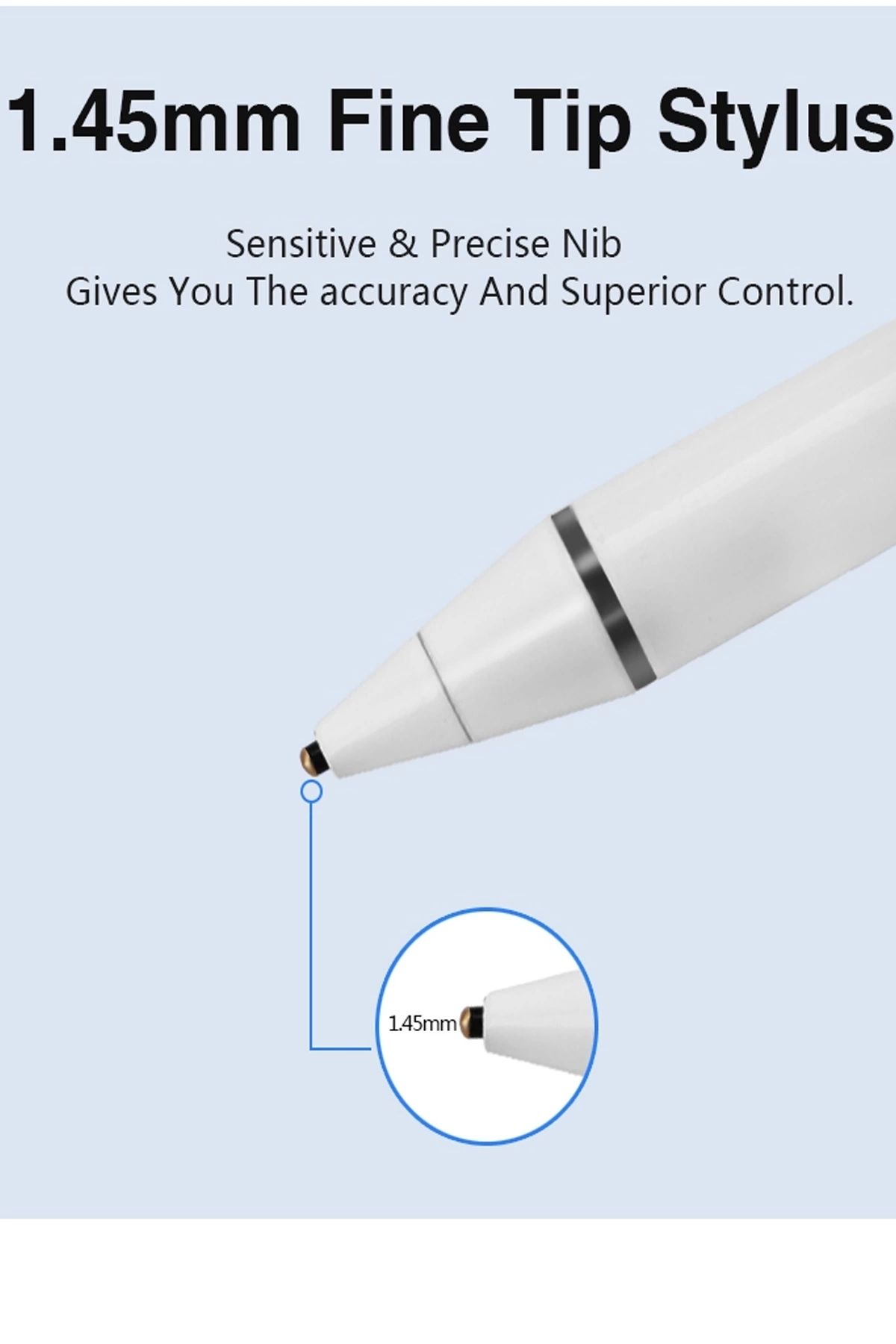 PRATİKOBA-Sensitivity Stylus Touch Pen Drawing and Design Tablet Pen Compatible with All Devices 1.45mm Tip 3