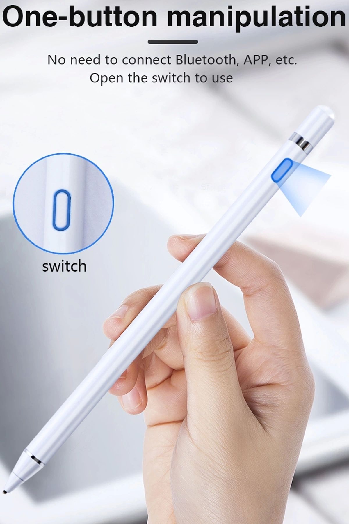 PRATİKOBA-Sensitivity Stylus Touch Pen Drawing and Design Tablet Pen Compatible with All Devices 1.45mm Tip 4