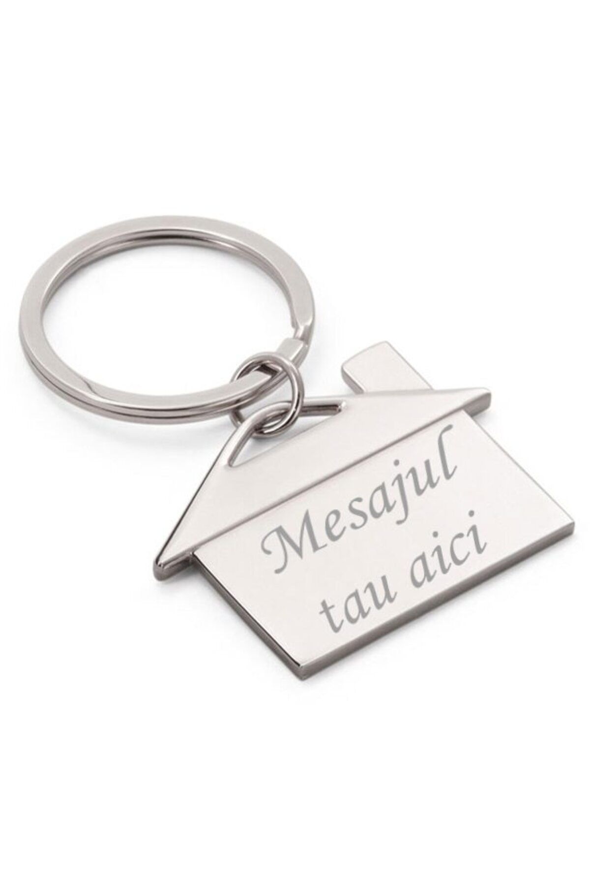 Graveaza iubirea-Personalized Keychain House Shape Engraved with Your Message 4