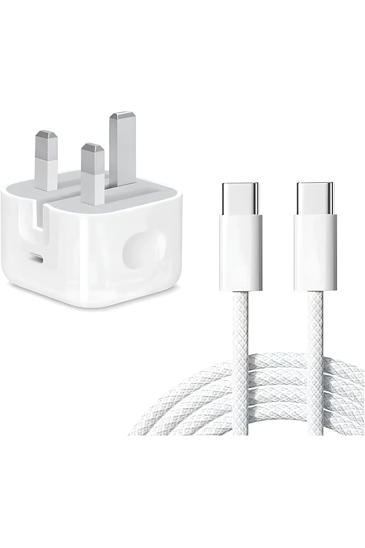 Generic شاحن جداري بقوة 35 واط مع كيبل قماش USB-C إلى USB-C شحن سريع بتقنية P...