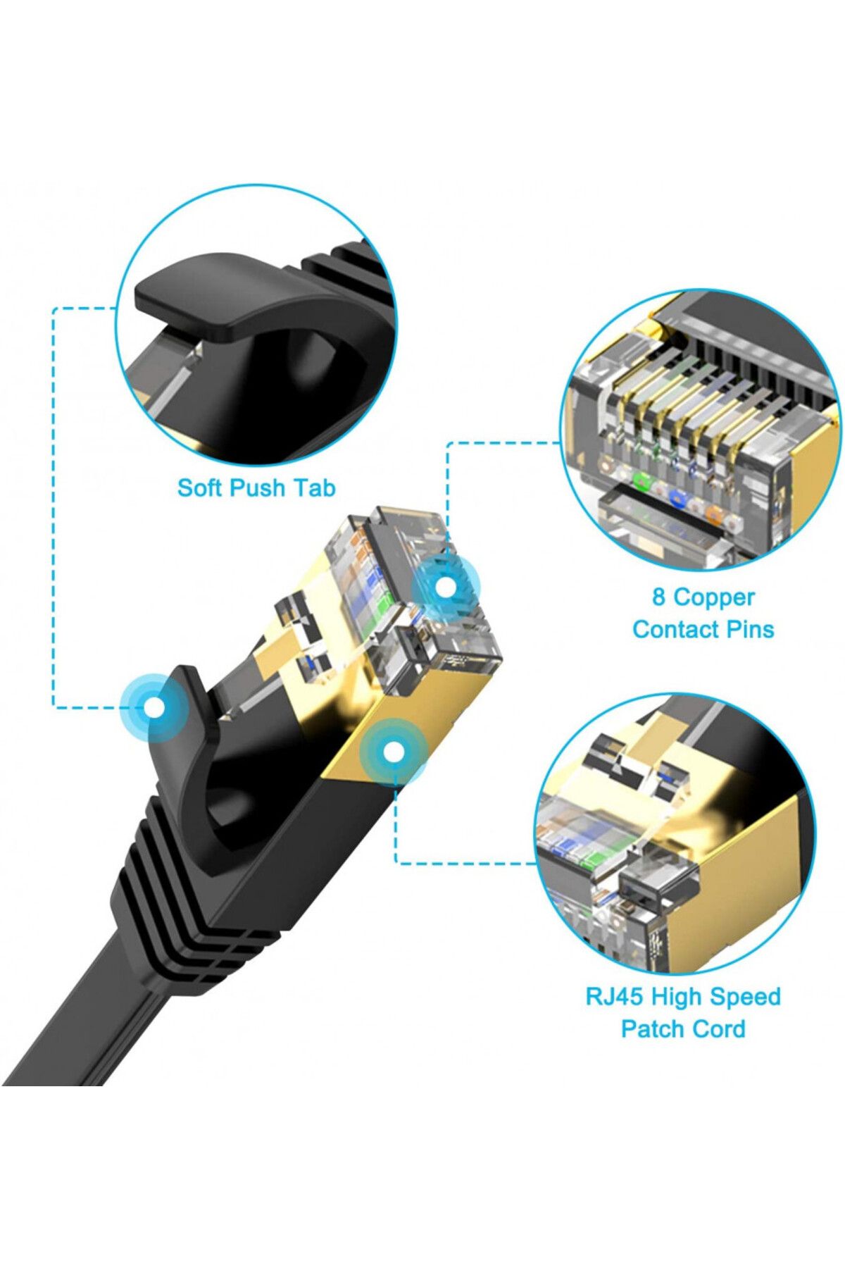 STP-internet cable for computer/router, 10Gbps, black, 5 m 4
