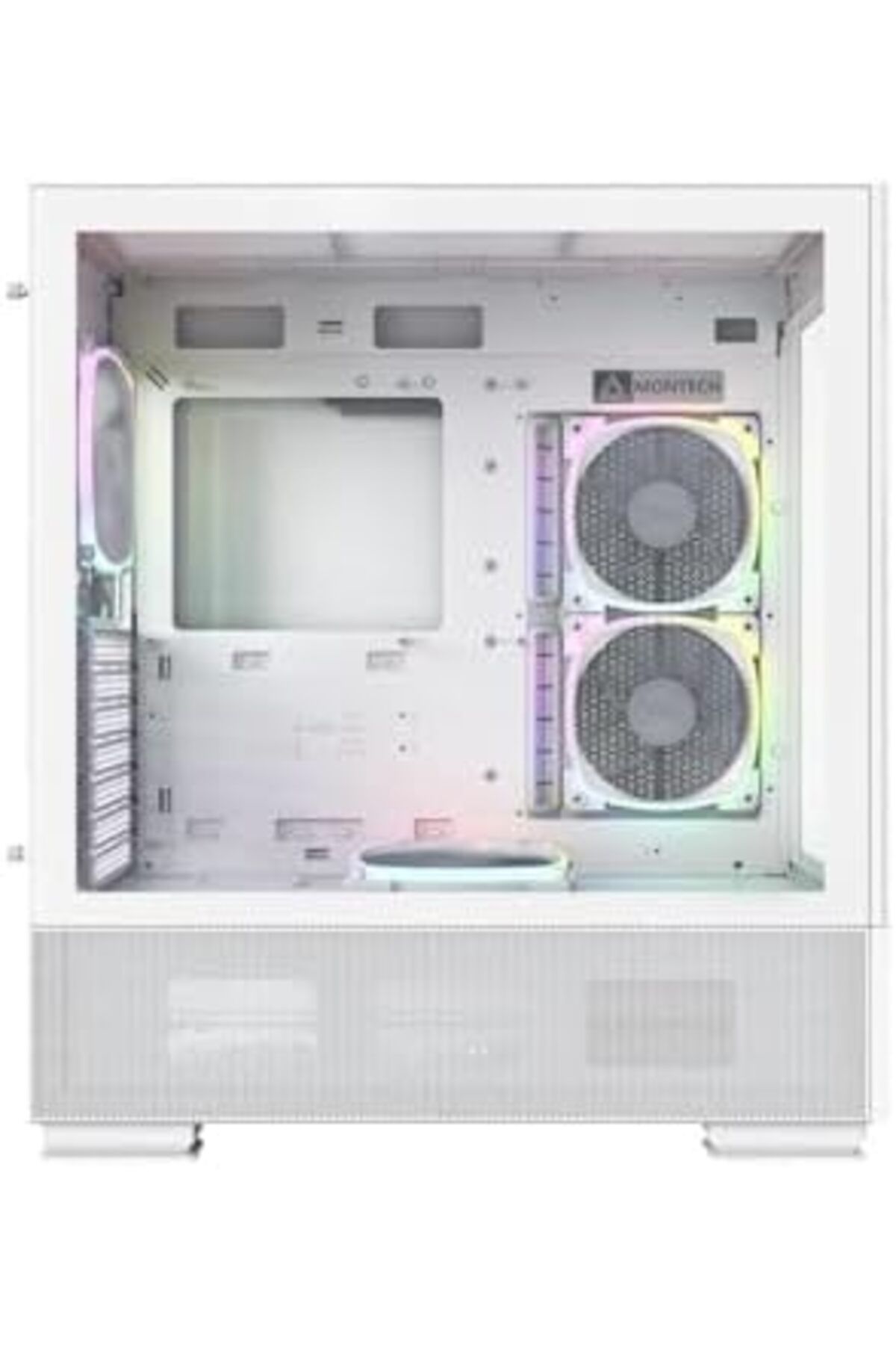 MONTECH-Sky Two, Dual Tempered Glass, 4X PWM ARGB Fans Pre-Installed, ATX Gaming Mid Tower Computer 3