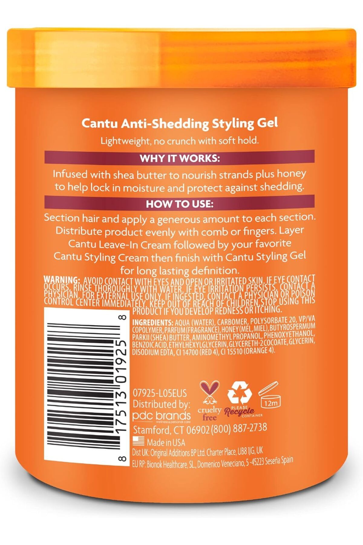 Cantu-Maximum Hold Styling Gel with Shea Butter and Honey, 524g 3