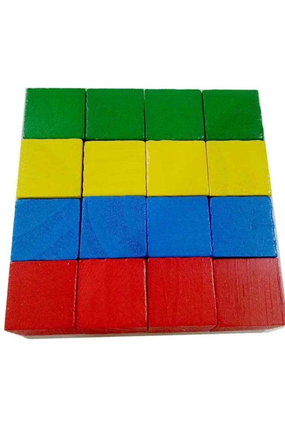 مجموعه بلوک‌های چوبی مربعی رنگارنگ
