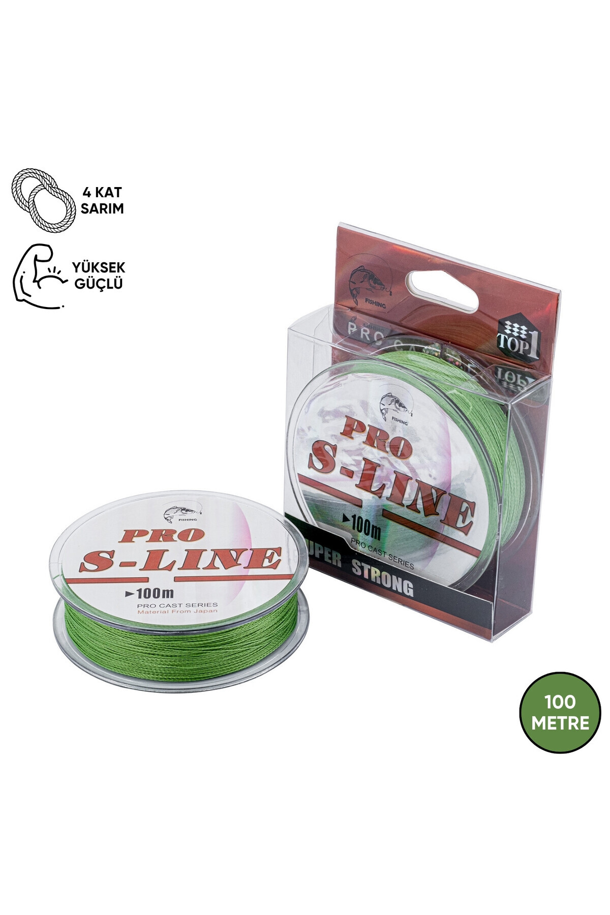 Pro S-Line İp Örgü Misina - 4 Kat - Pro S-Line - 100mt - 0.30mm - 18,16kg Çeker