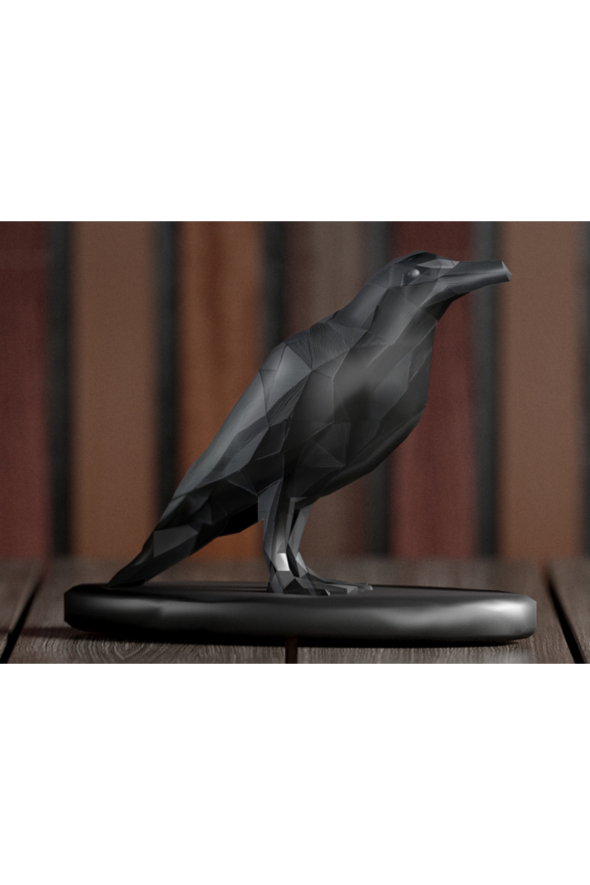 Genel Markalar Karanlık Estetik Dekor İçin Düşük Poli Karga Heykeli