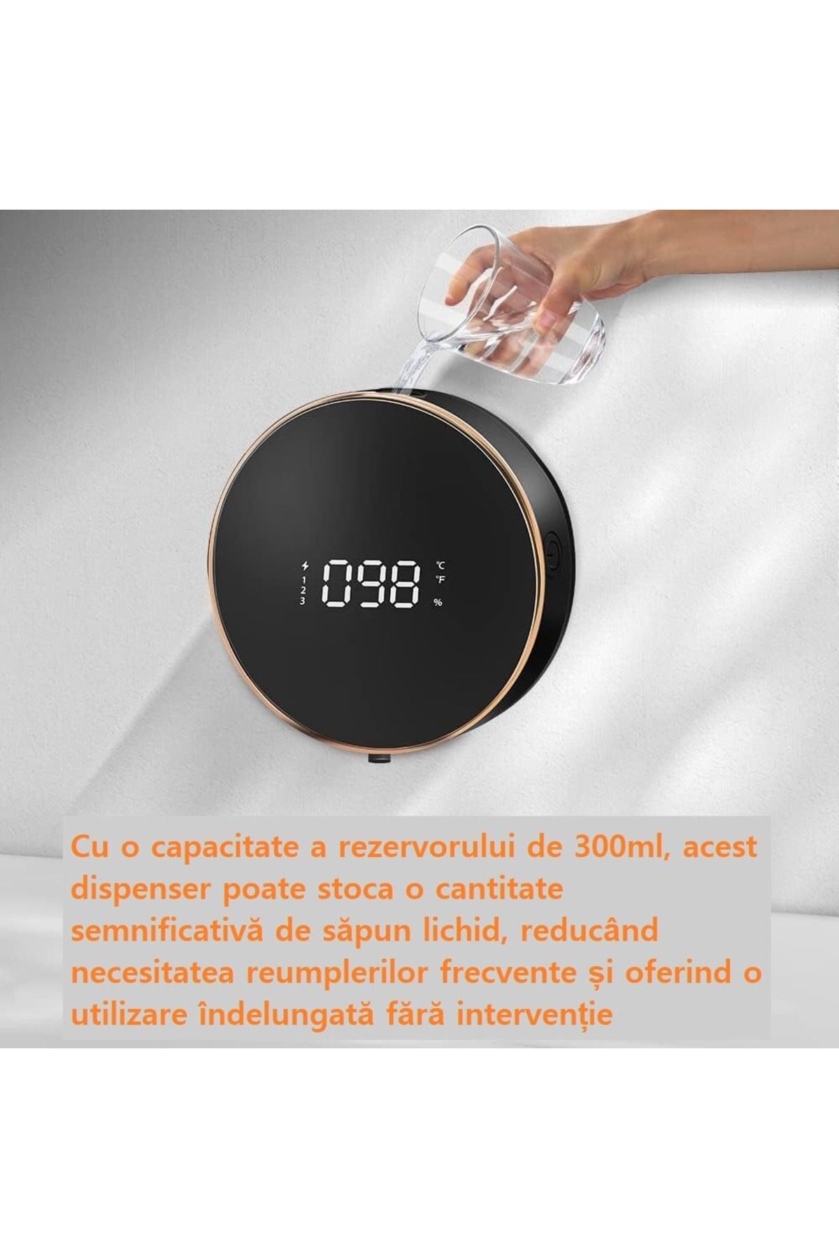 MOAWAVE-Dozator automat de săpun lichid, afișaj inteligent al temperaturii interne, 3 niveluri de distribuire a săpunului 4