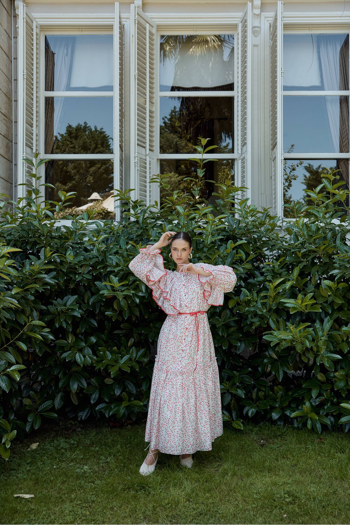 NUR KALAY COLLECTION-FLOWER PATTERNED DRESS 6