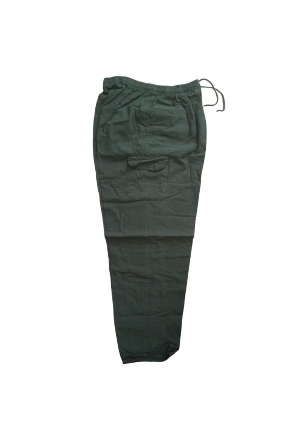 BLUES MODA %100 Keten Süper Battal Pantolon 6XL-7XL-8XL | Bel Lastikli, Yandan Cepli Rahat Kesim görsel 2