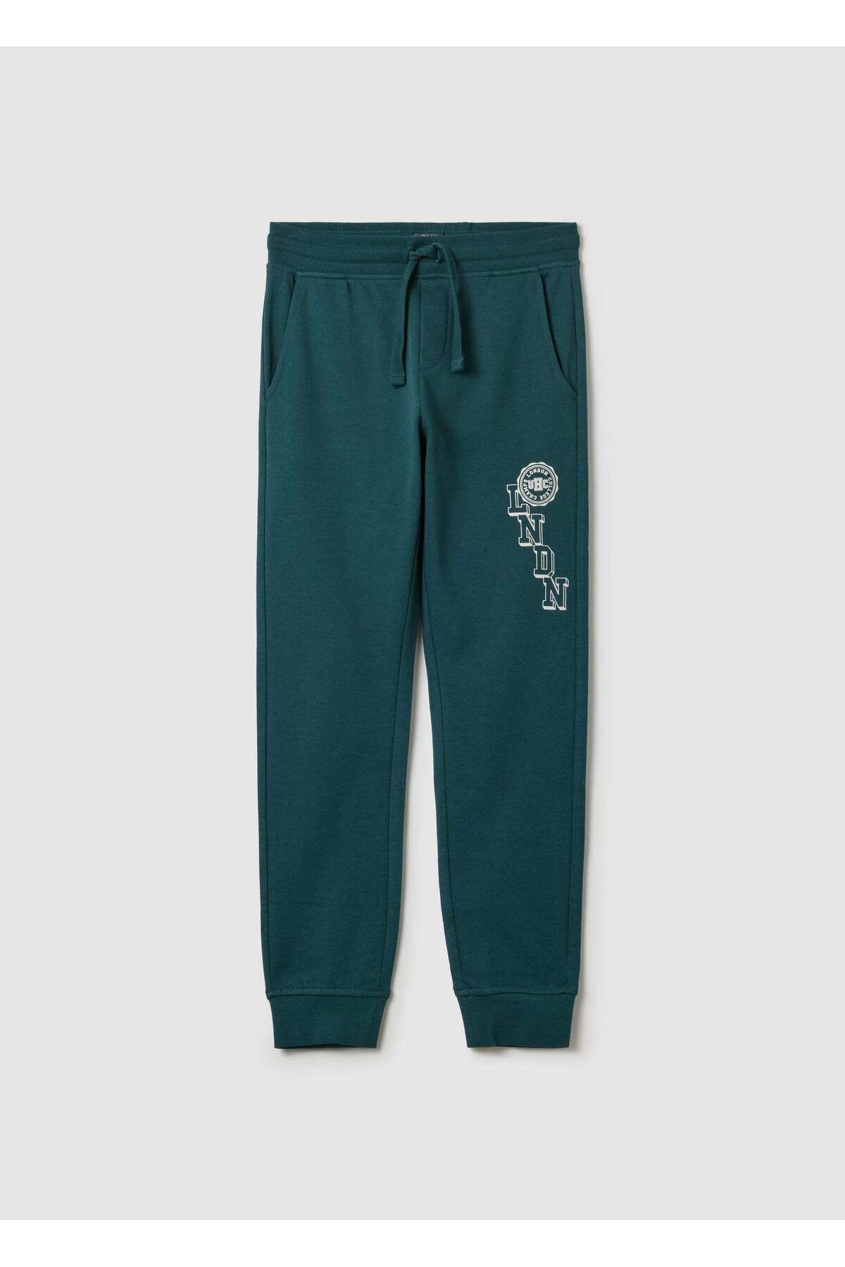 Ovs-Fleece Joggers With Drawstring And Print 4