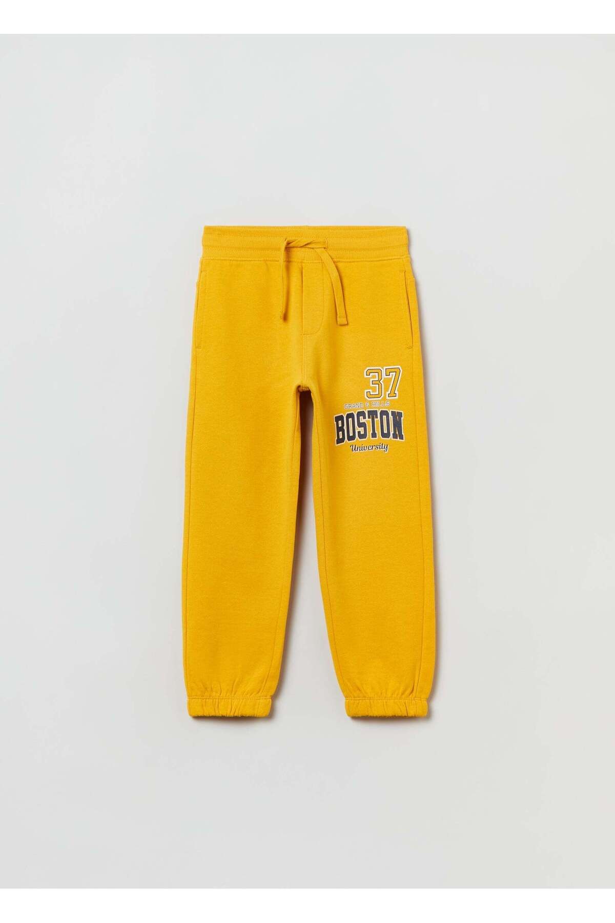 Ovs-Fleece Joggers With Drawstring And Print 1