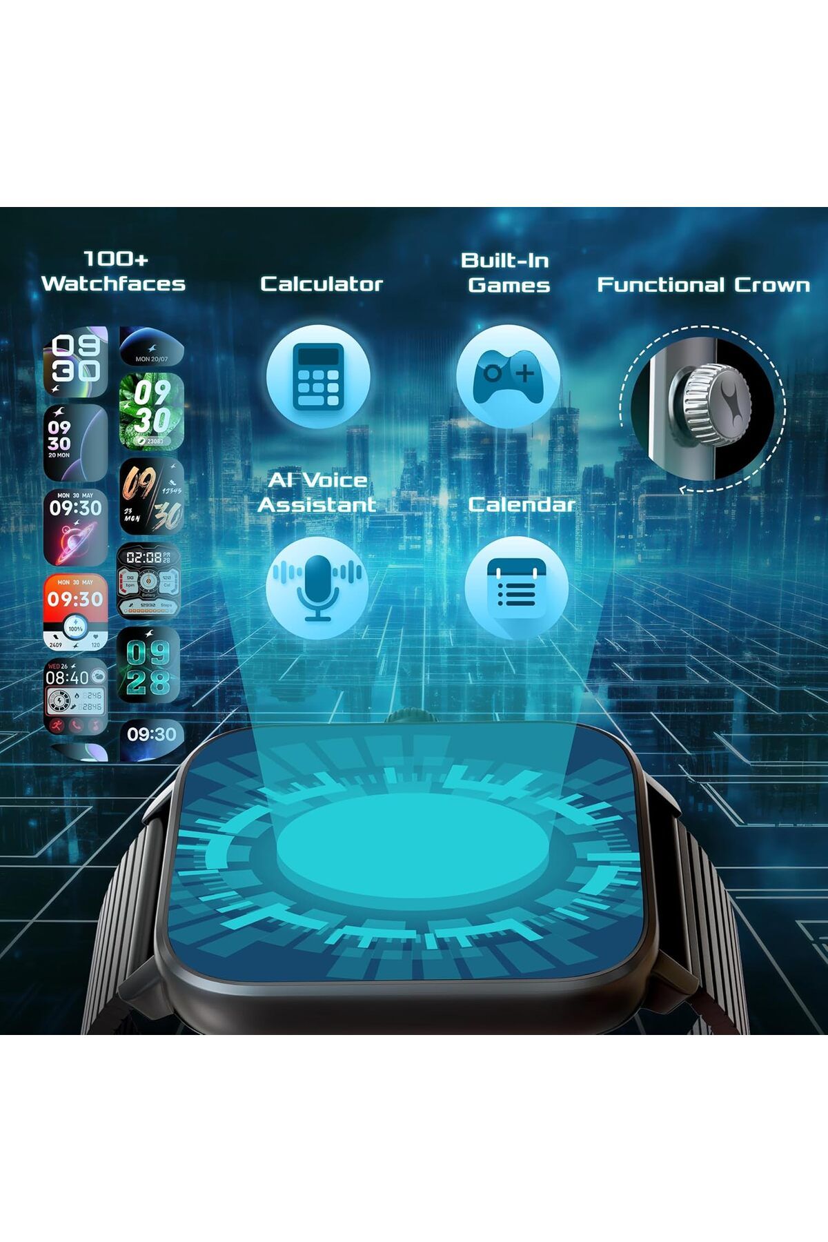 FASTRACK-Phantom Smart Watch | 1.85" UltraVU Display | Functional Crown | SingleSync BT Calling | 10 7