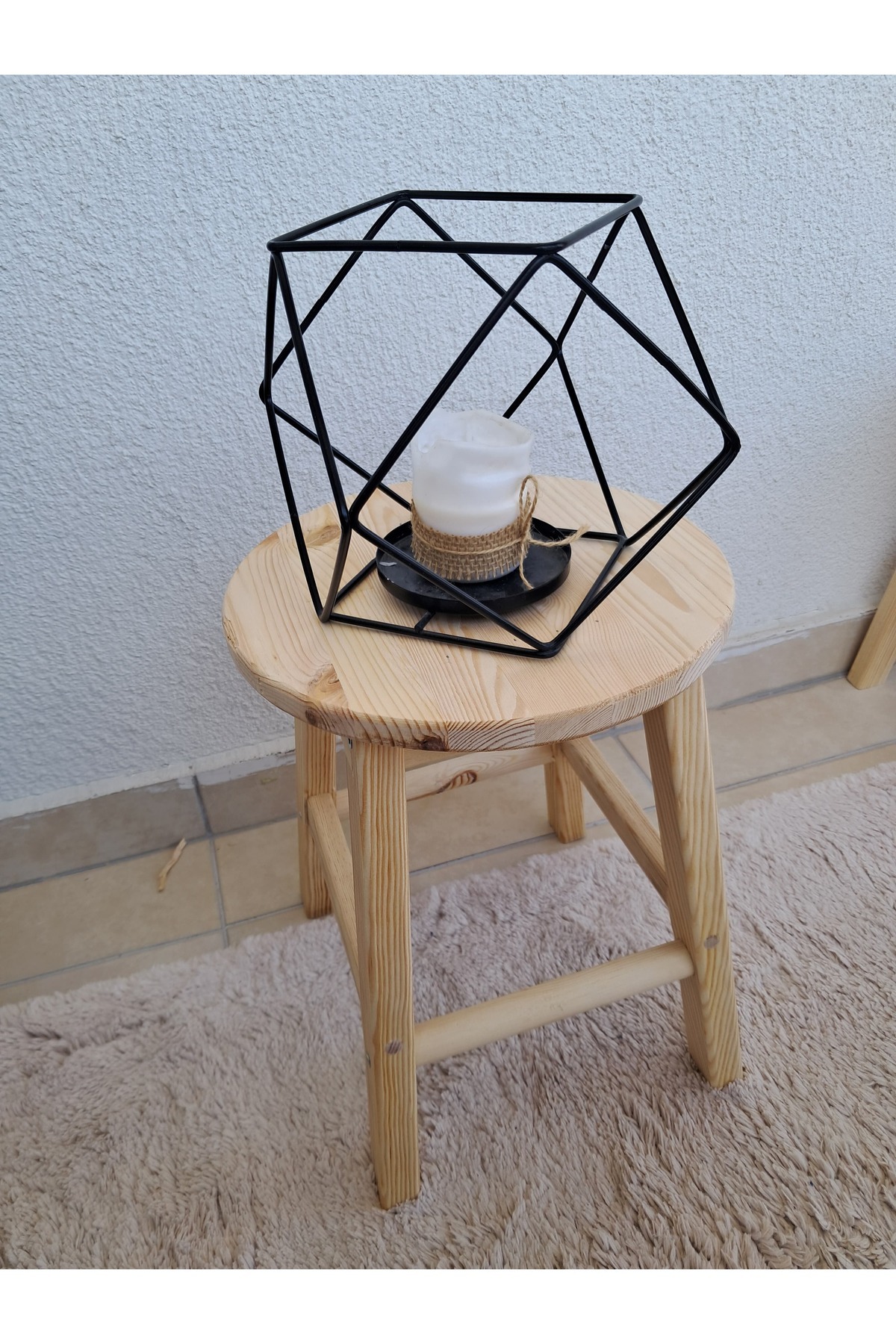 sjs ahşap Ahşap küçük yuvarlak tabure, çocuk taburesi, piknik, kamp taburesi