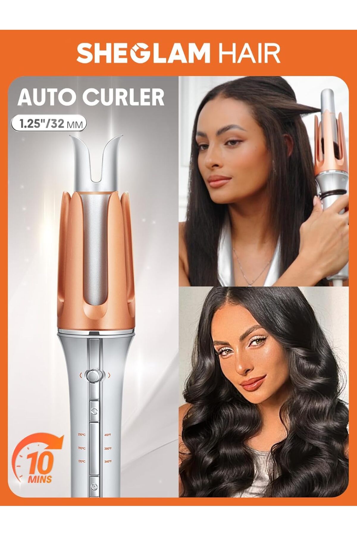 SHEGLAM-Automatic Curling Iron 1 ¼ Inch with 3 Temperature Settings 3
