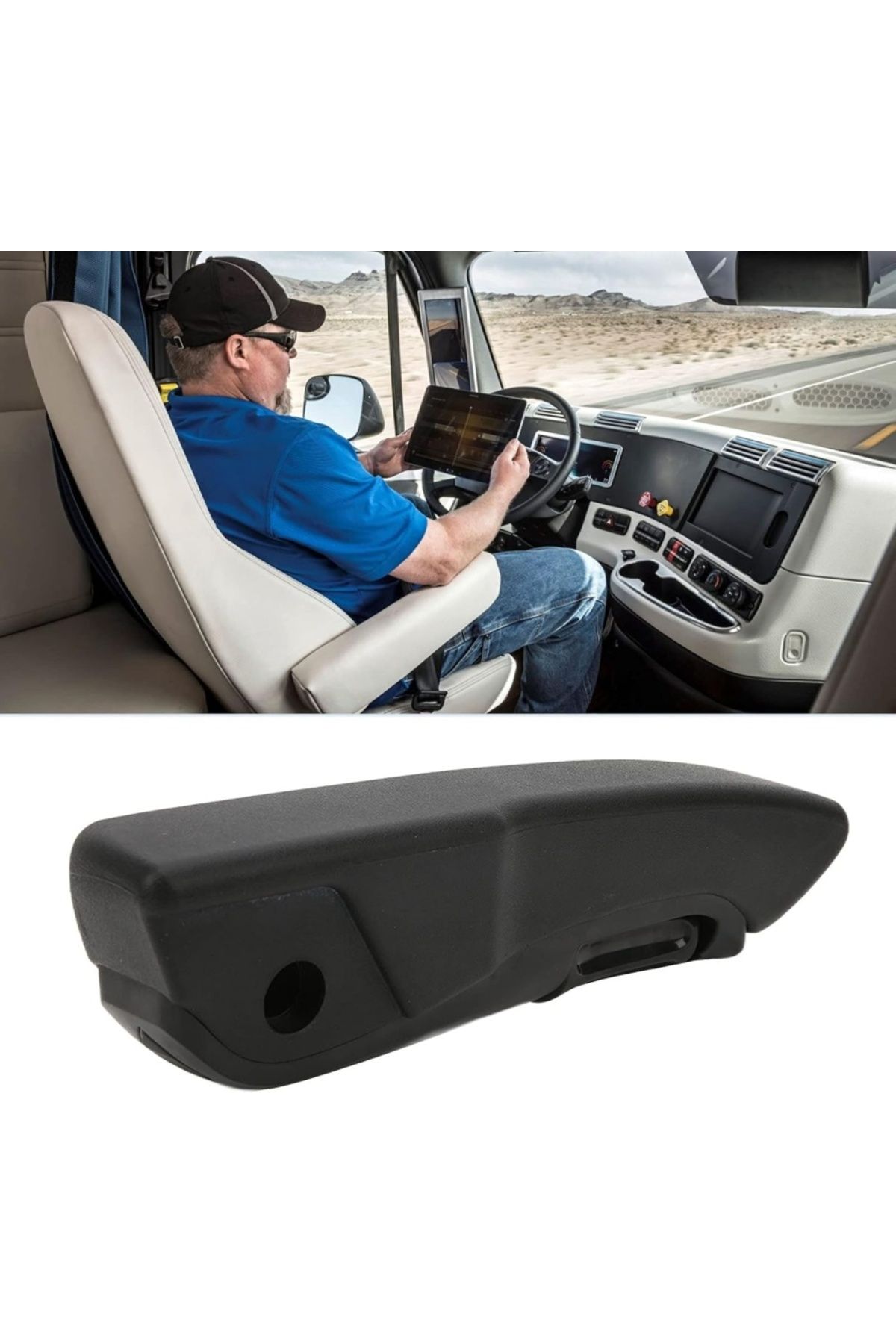 DELUXETUNING-Universal Adjustable Armrest for Bus Bus Truck Pickup Campervan, Left Mounting 4
